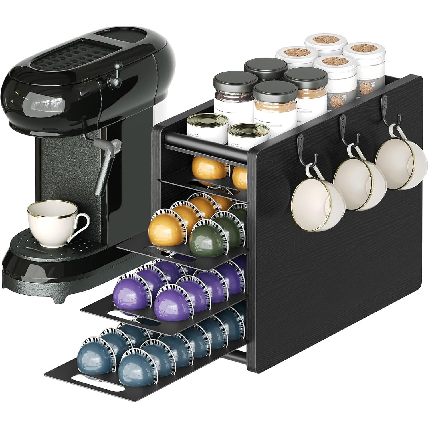 Soporte para Cajón de Cápsulas de Café YATINEY 72 Cápsulas Negro