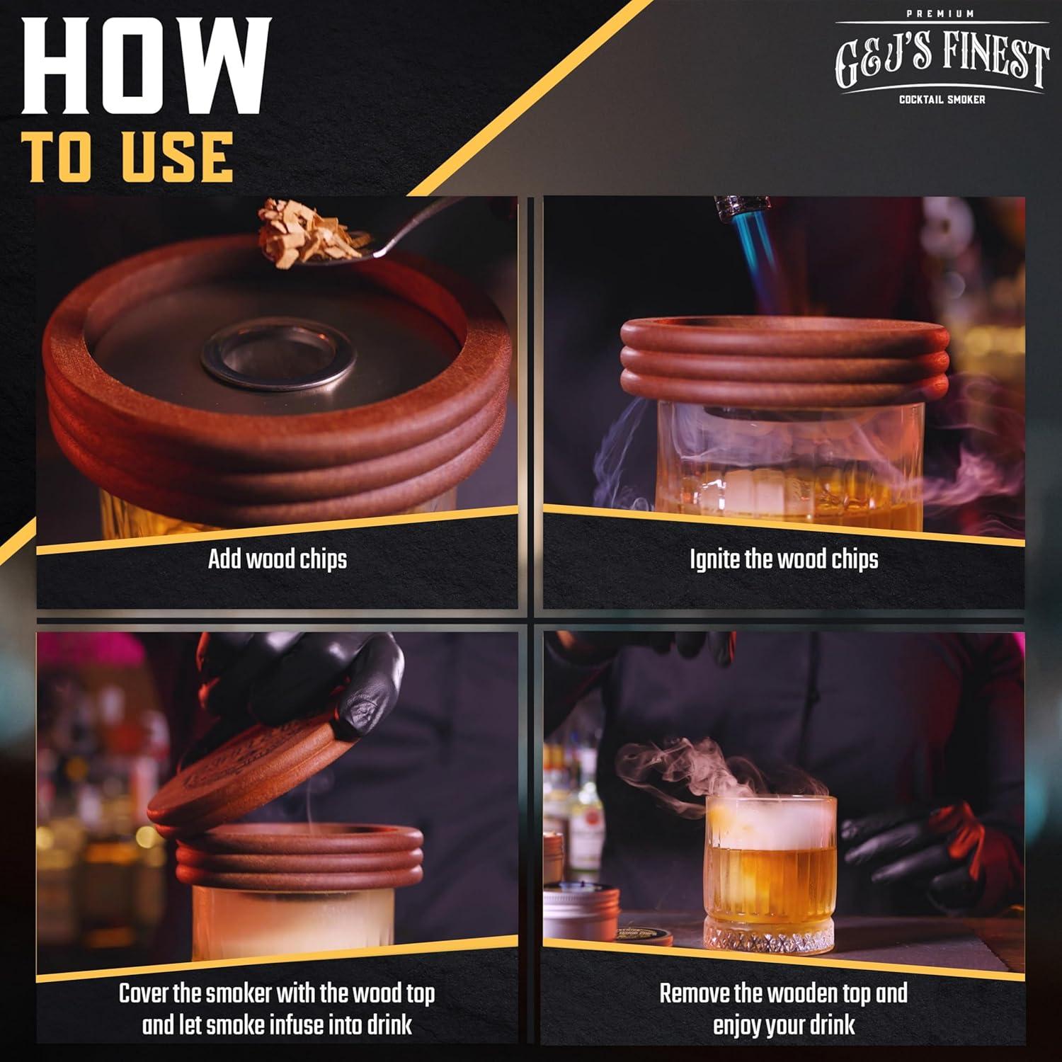 Kit de Ahumador de Whiskey G&J's Finest con Antorcha y Astillas