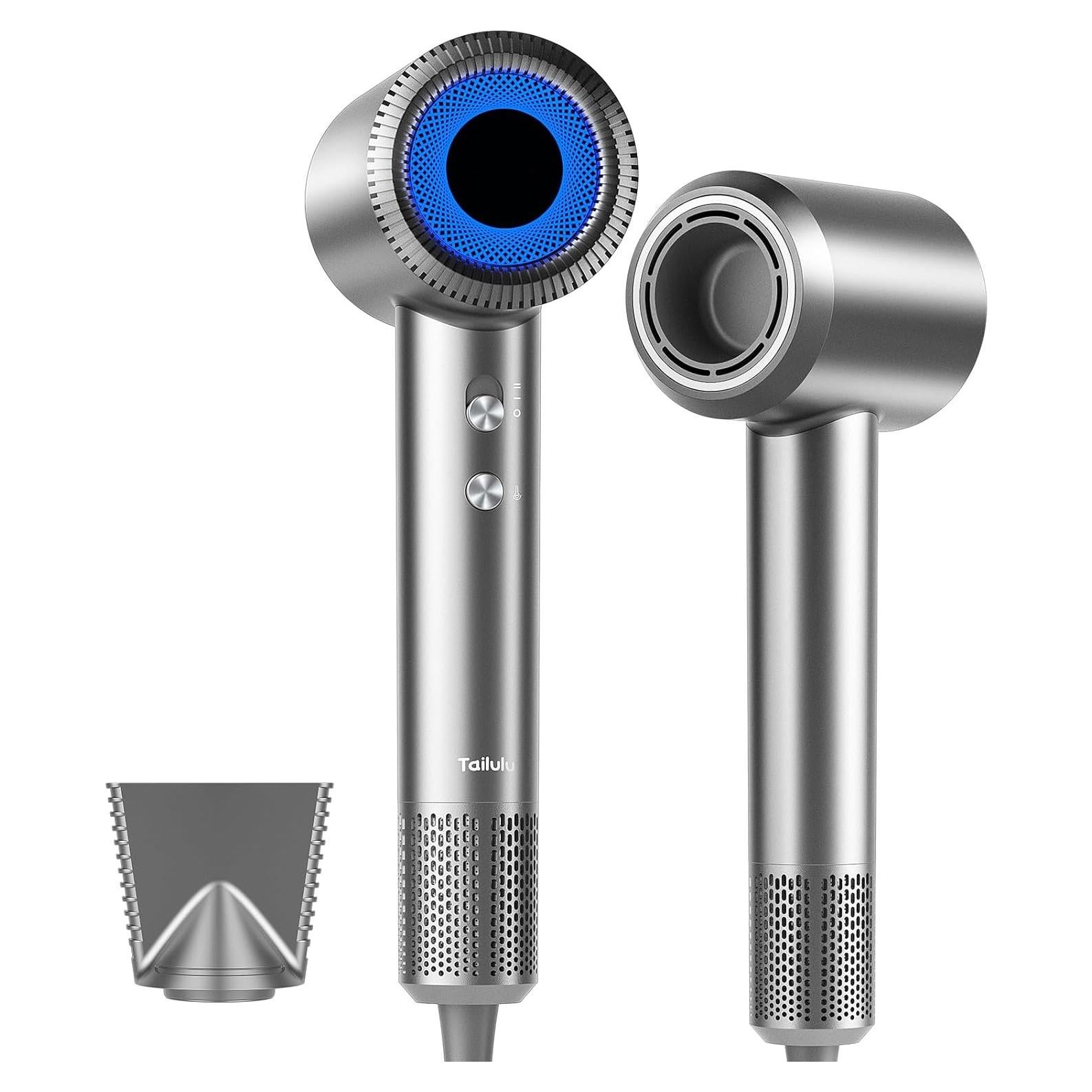 Secador de Pelo Iónico Tailulu 160000 RPM Portátil Gris