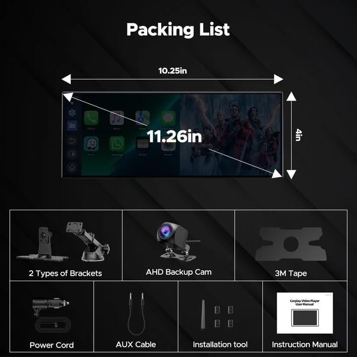 Pantalla CarPlay Volam 10.25" con Netflix y YouTube