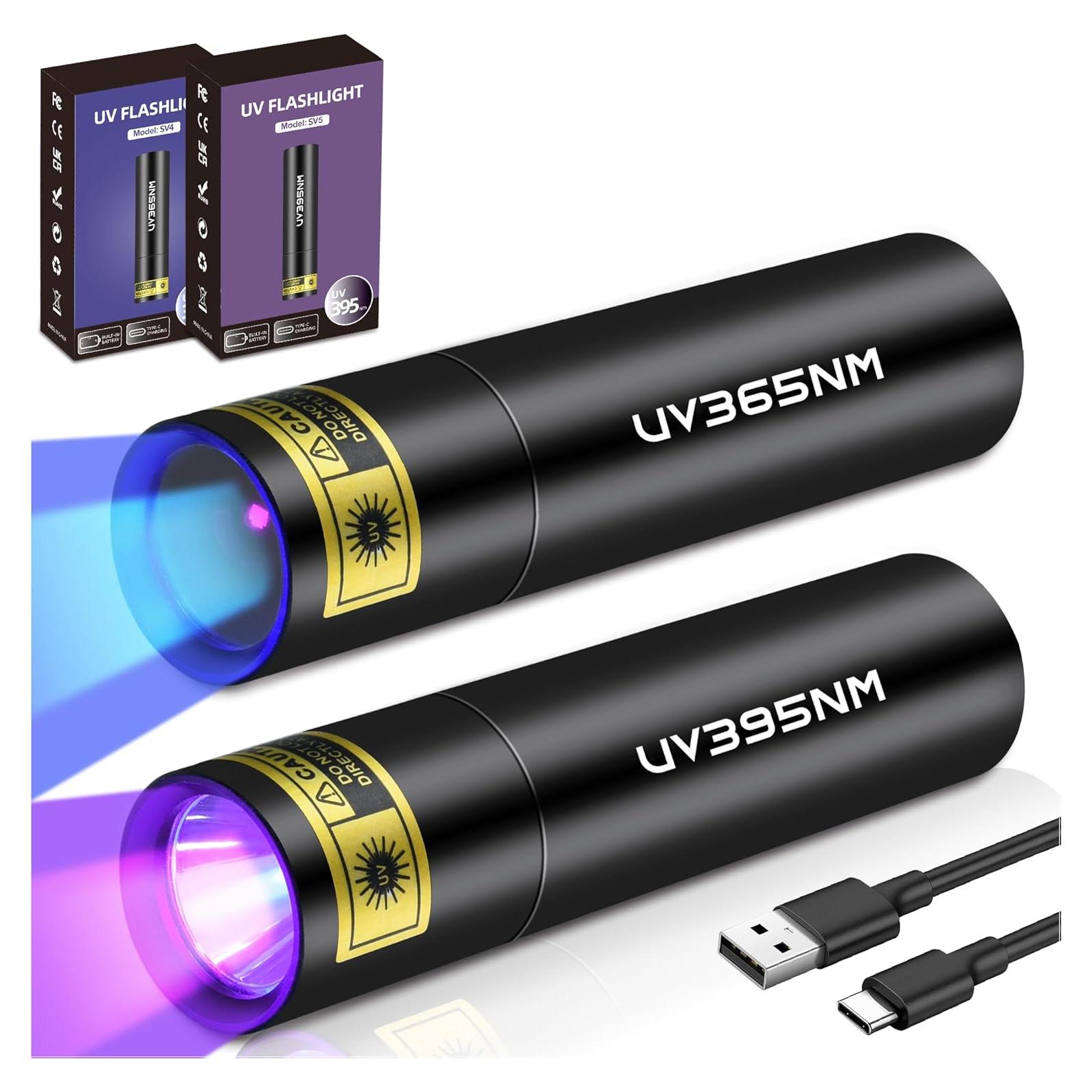 Linterna UV Recargable WMCODMW Mini 365nm 395nm Luz Negra