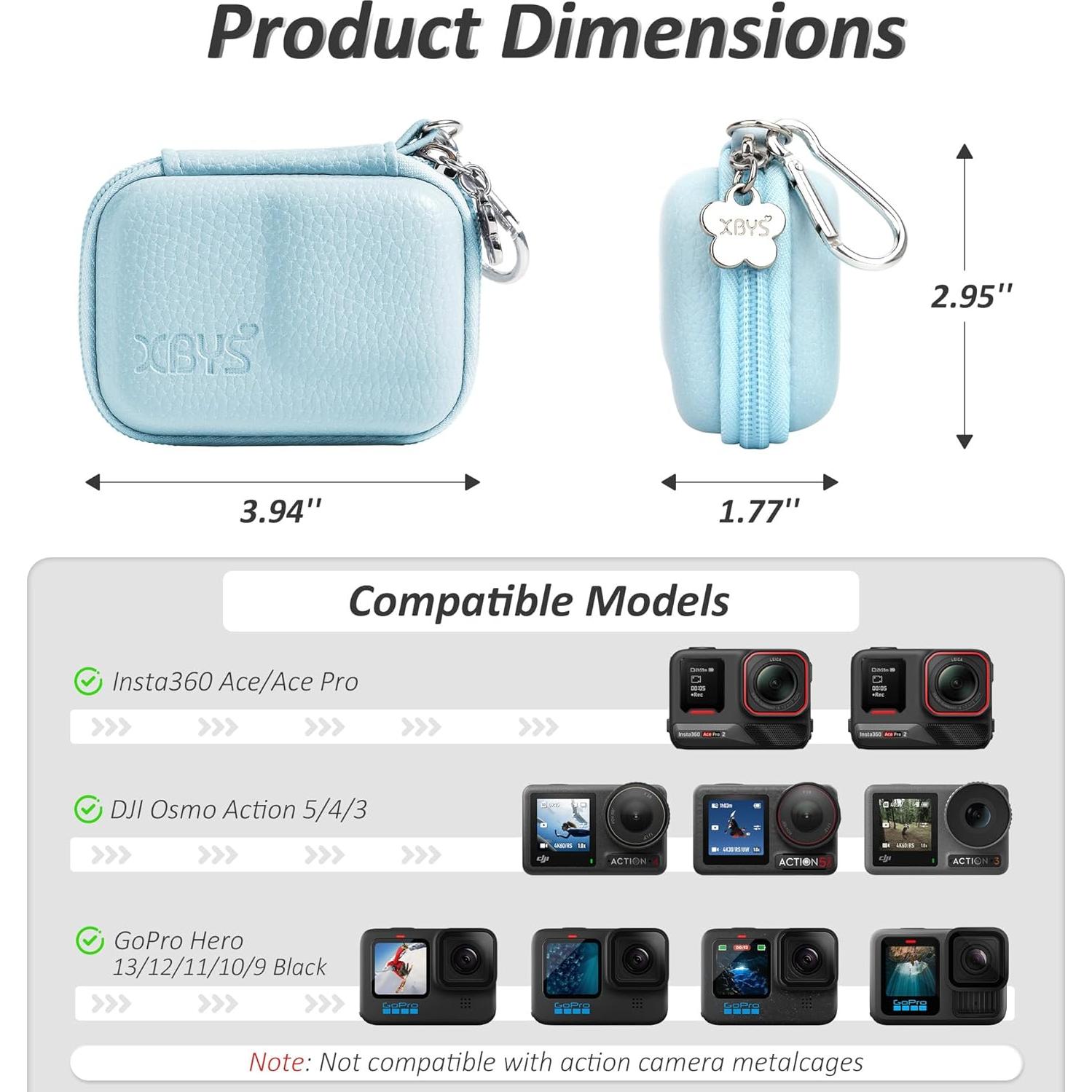 Funda Dura para Cámara de Acción Linpr Azul - DJI Osmo Action 5/4/3, GoPro Hero 13/12/11/10/9