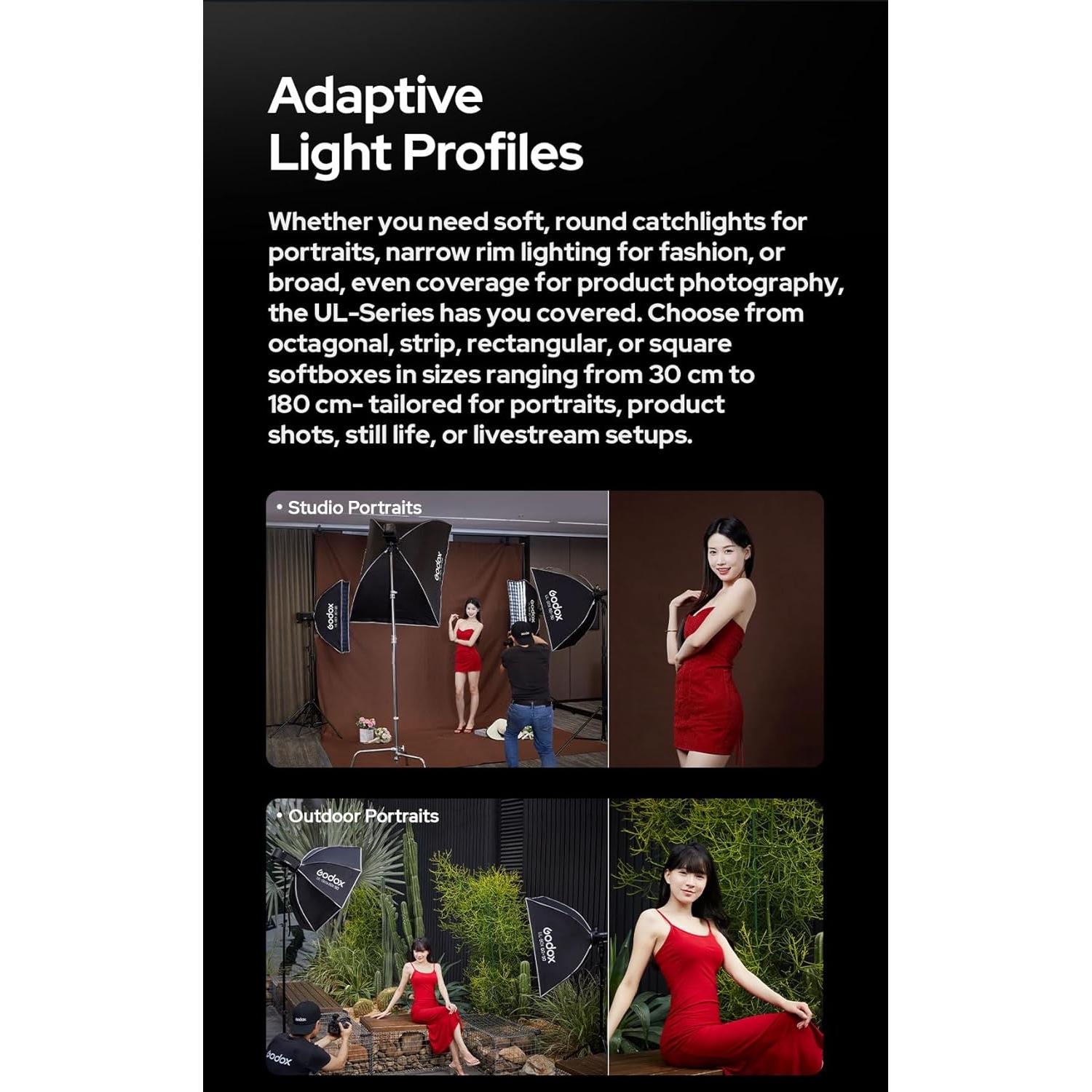 Godox Softbox UL-BOX-30x45cm con Montura Bowens y Difusores