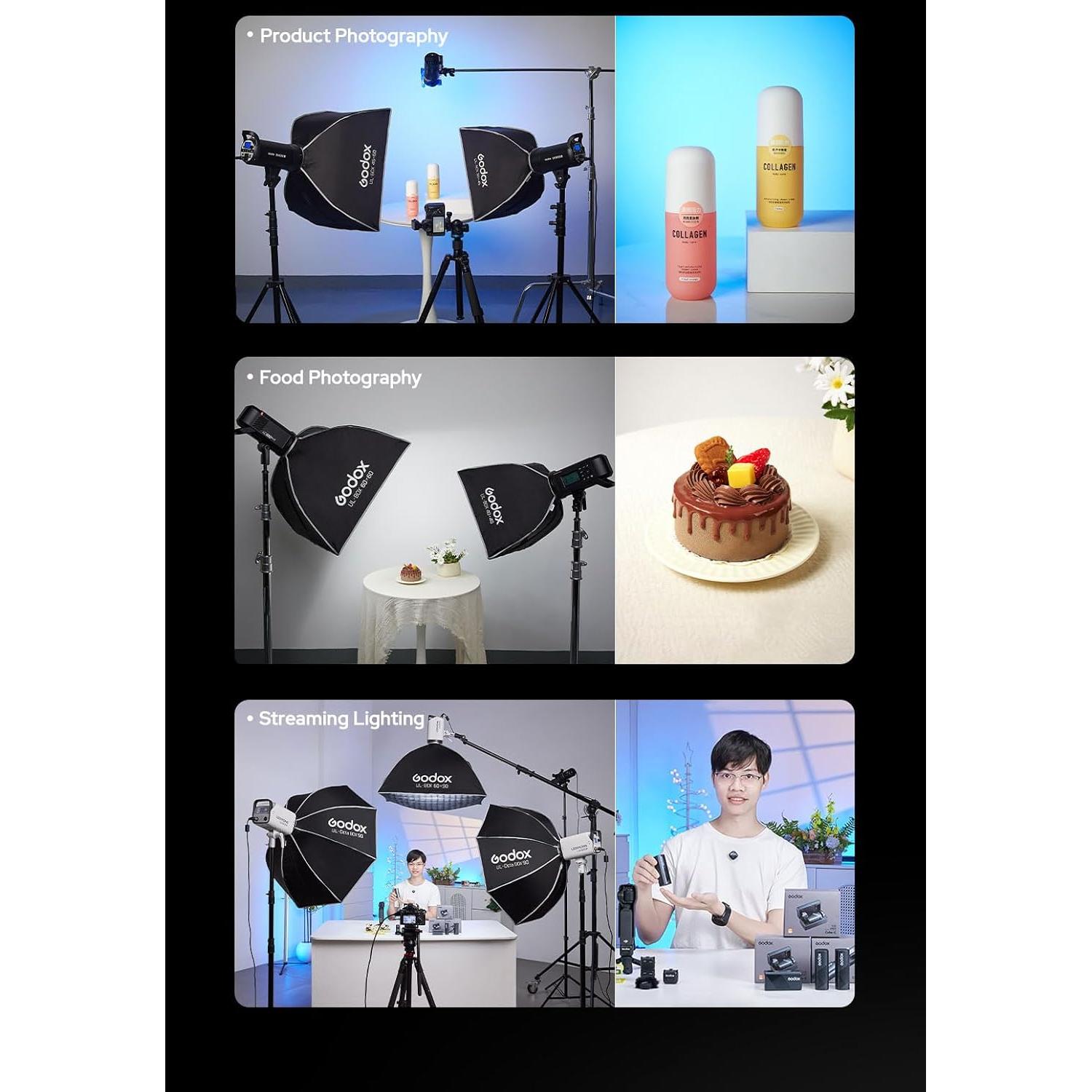 Godox Softbox UL-BOX-30x45cm con Montura Bowens y Difusores