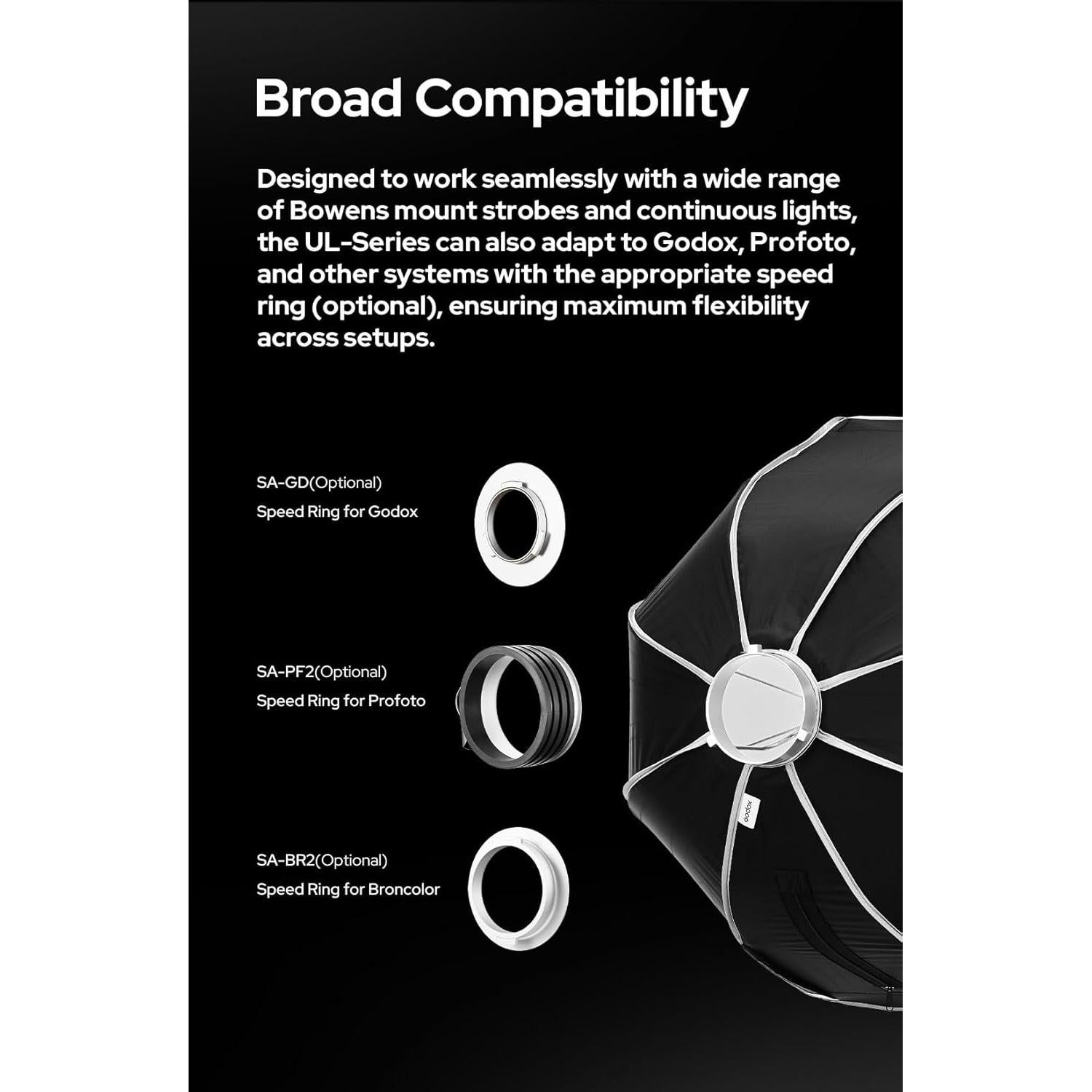 Godox Softbox UL-BOX-30x45cm con Montura Bowens y Difusores