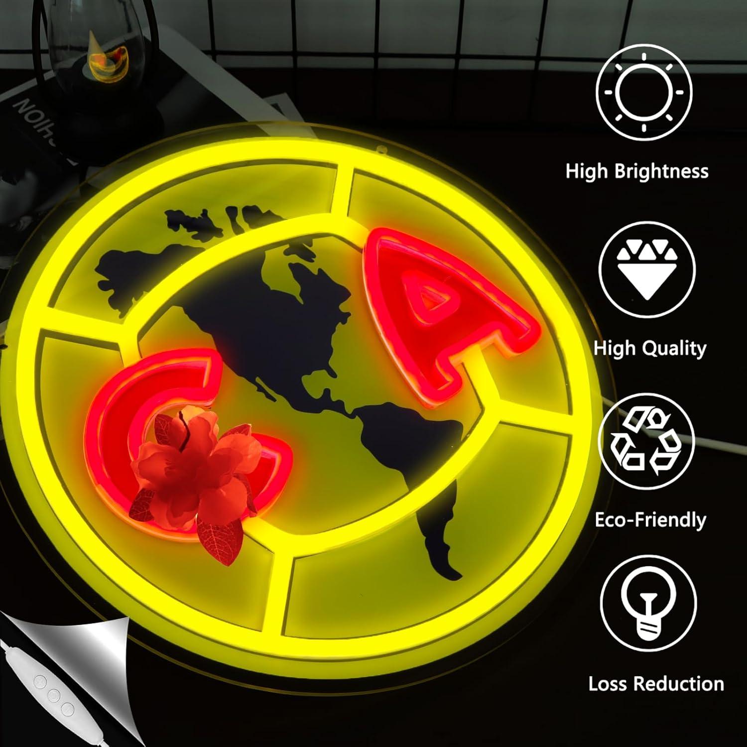 Señal de Neón LED Equipo de Fútbol AHlove 30.99 cm