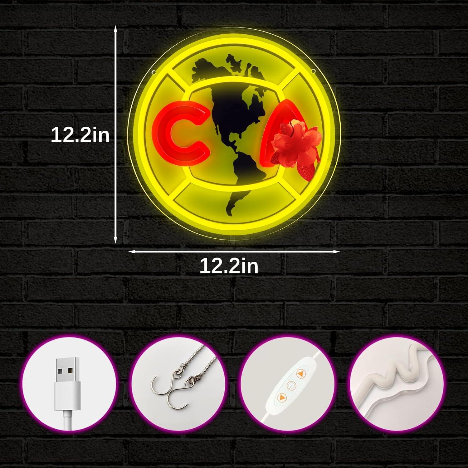 Señal de Neón LED Equipo de Fútbol AHlove 30.99 cm