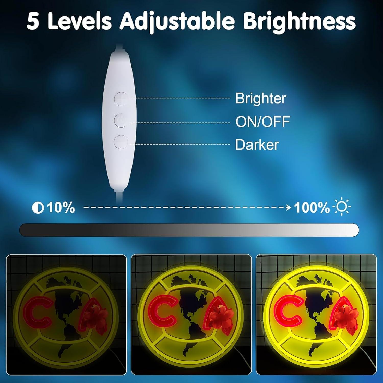 Señal de Neón LED Equipo de Fútbol AHlove 30.99 cm