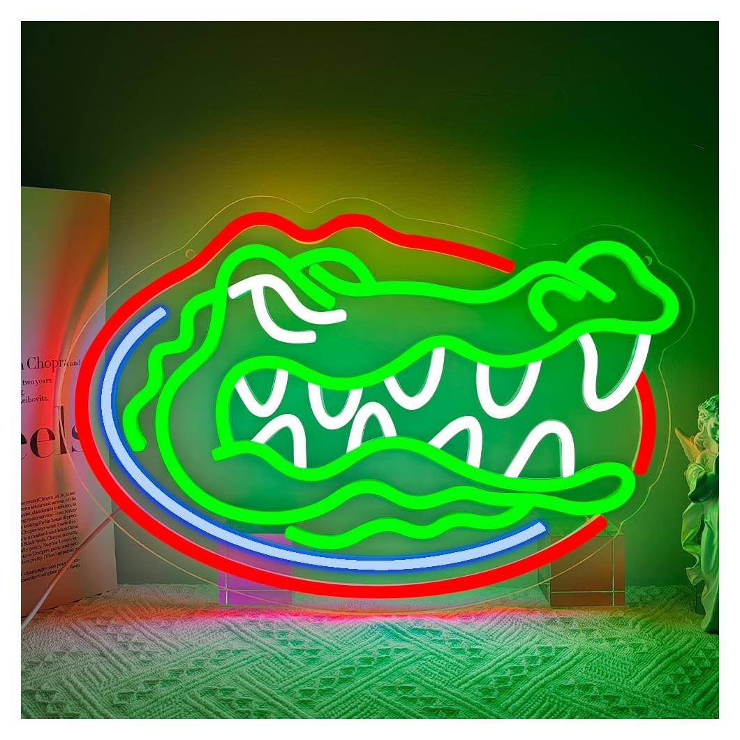 Letrero de neón LED PILOYINDE Gators 43.7x33.7cm Decoración