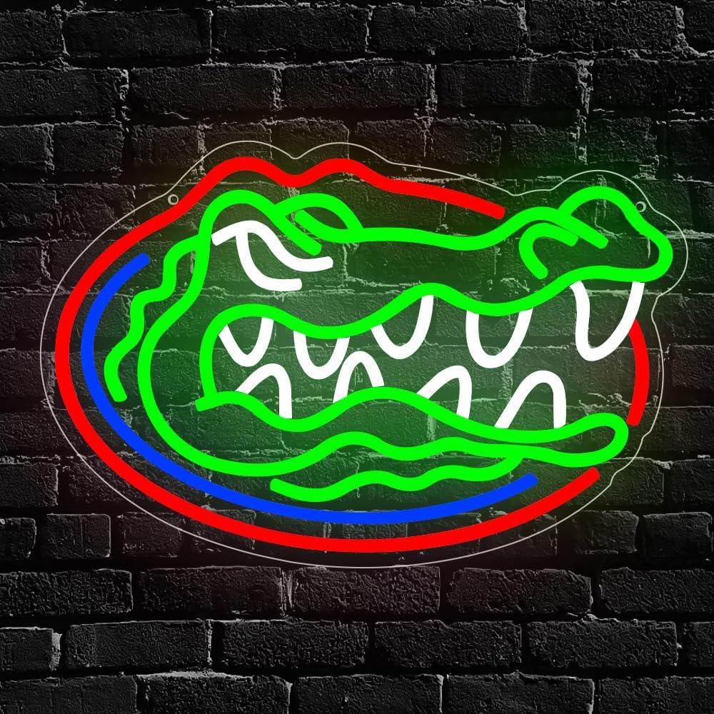 Letrero de neón LED PILOYINDE Gators 43.7x33.7cm Decoración