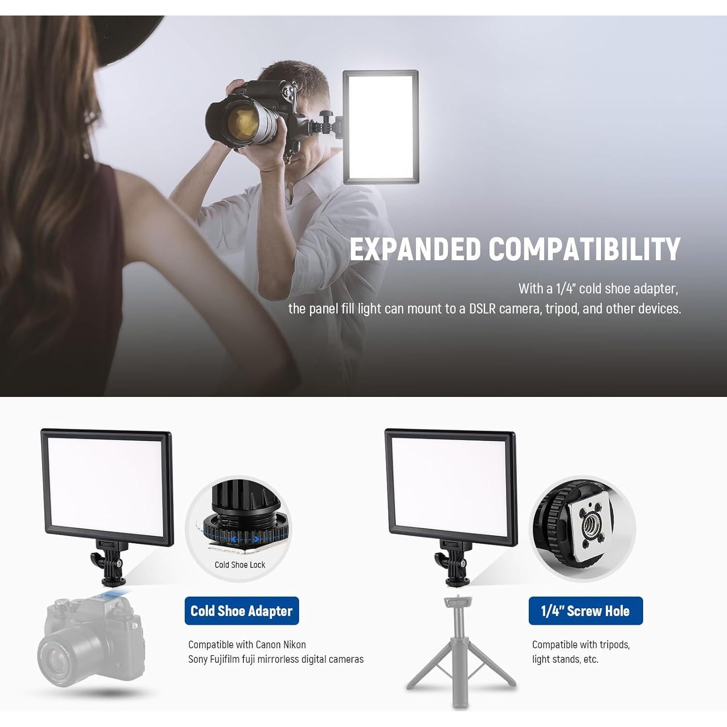 Panel de Luz LED Neewer 9" Dimmable 4000mAh 3200K-5600K