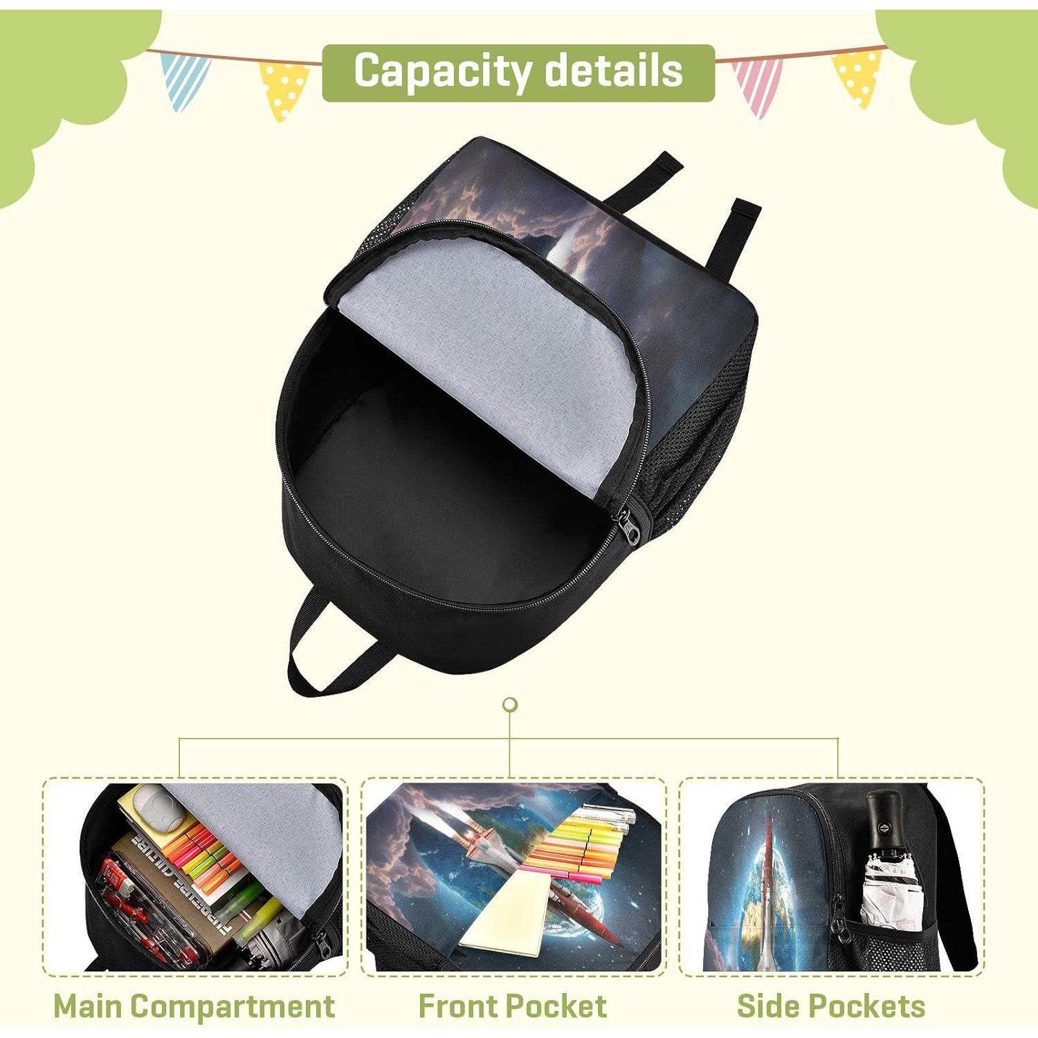 Mochila Escolar Kcldeci Cohete 30.48 cm para Niños