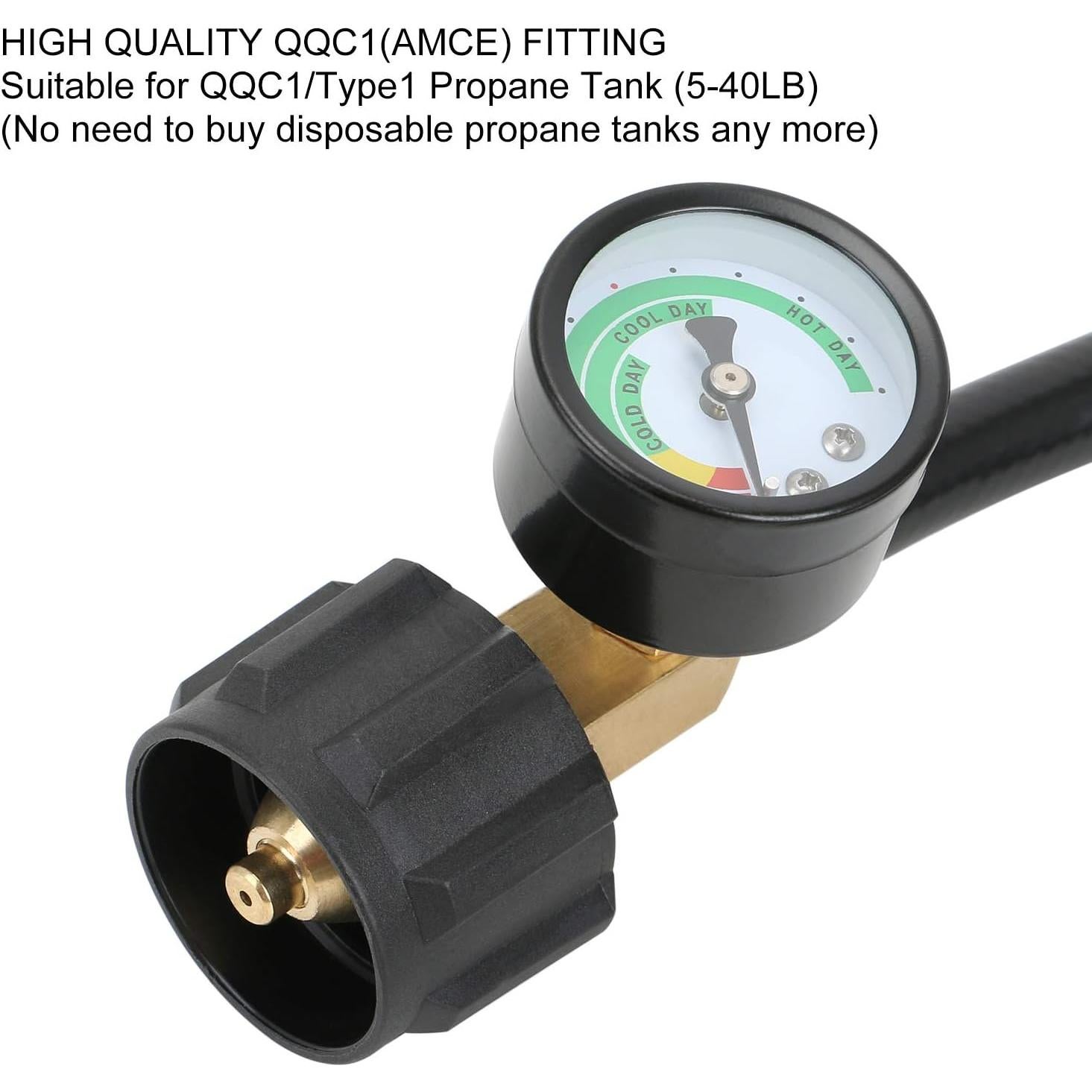 Adaptador de Manguera de Propano STYDDI 4FT con Medidor