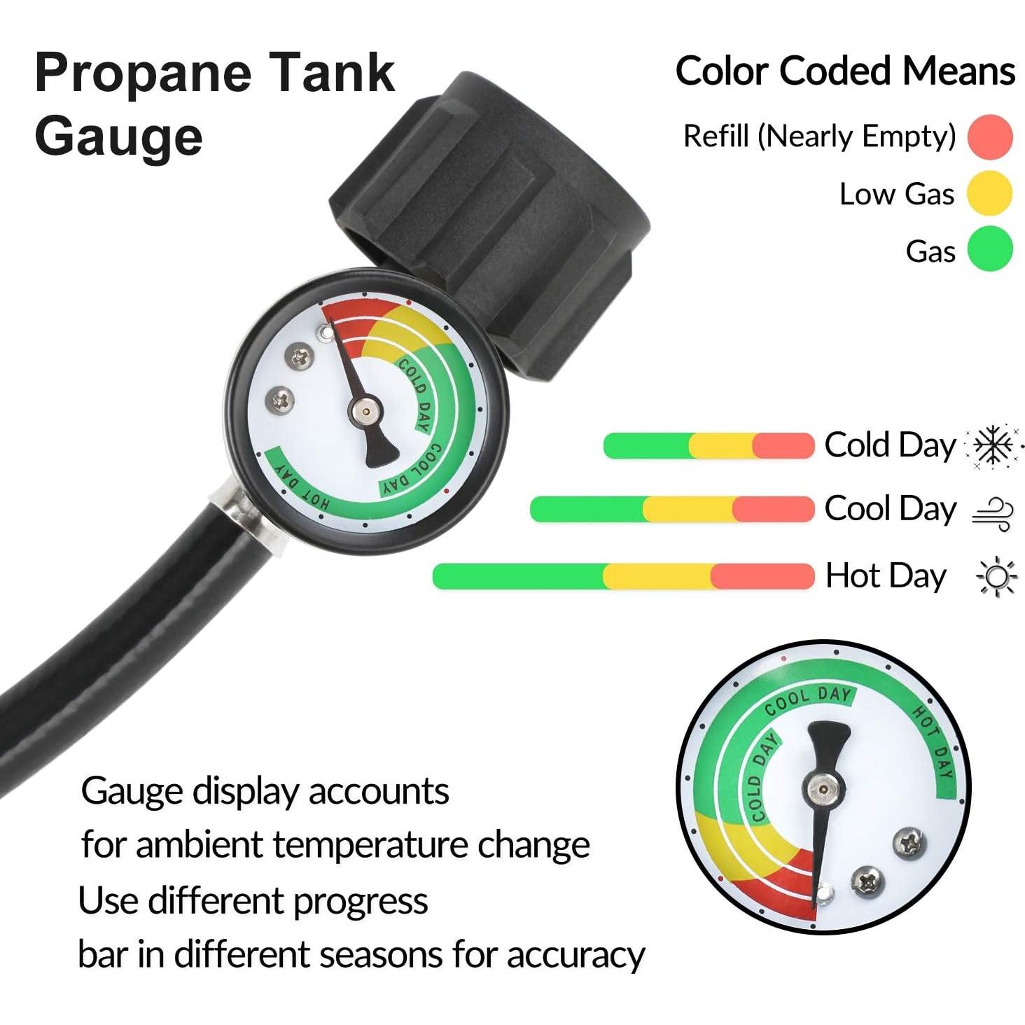 Adaptador de Manguera de Propano STYDDI 4FT con Medidor