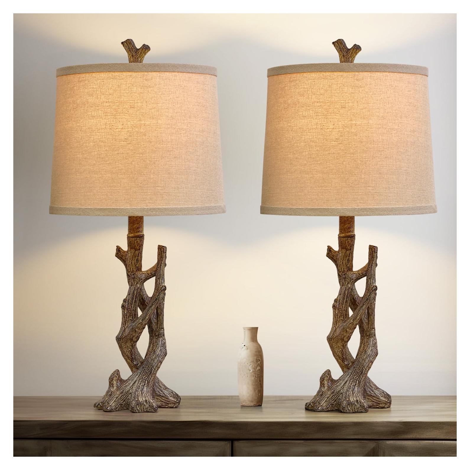 Conjunto de 2 Lámparas de Mesa Rústicas OYEARS 58cm