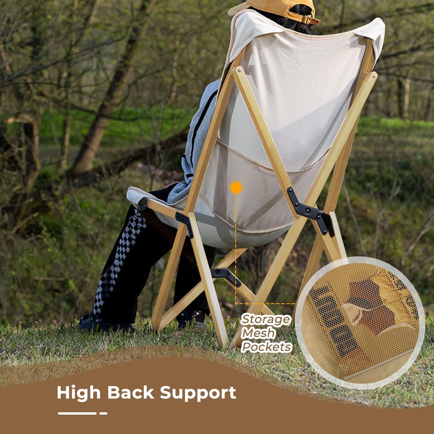 Paquete de 2 Sillas de Camping Plegables Bathonly Beige