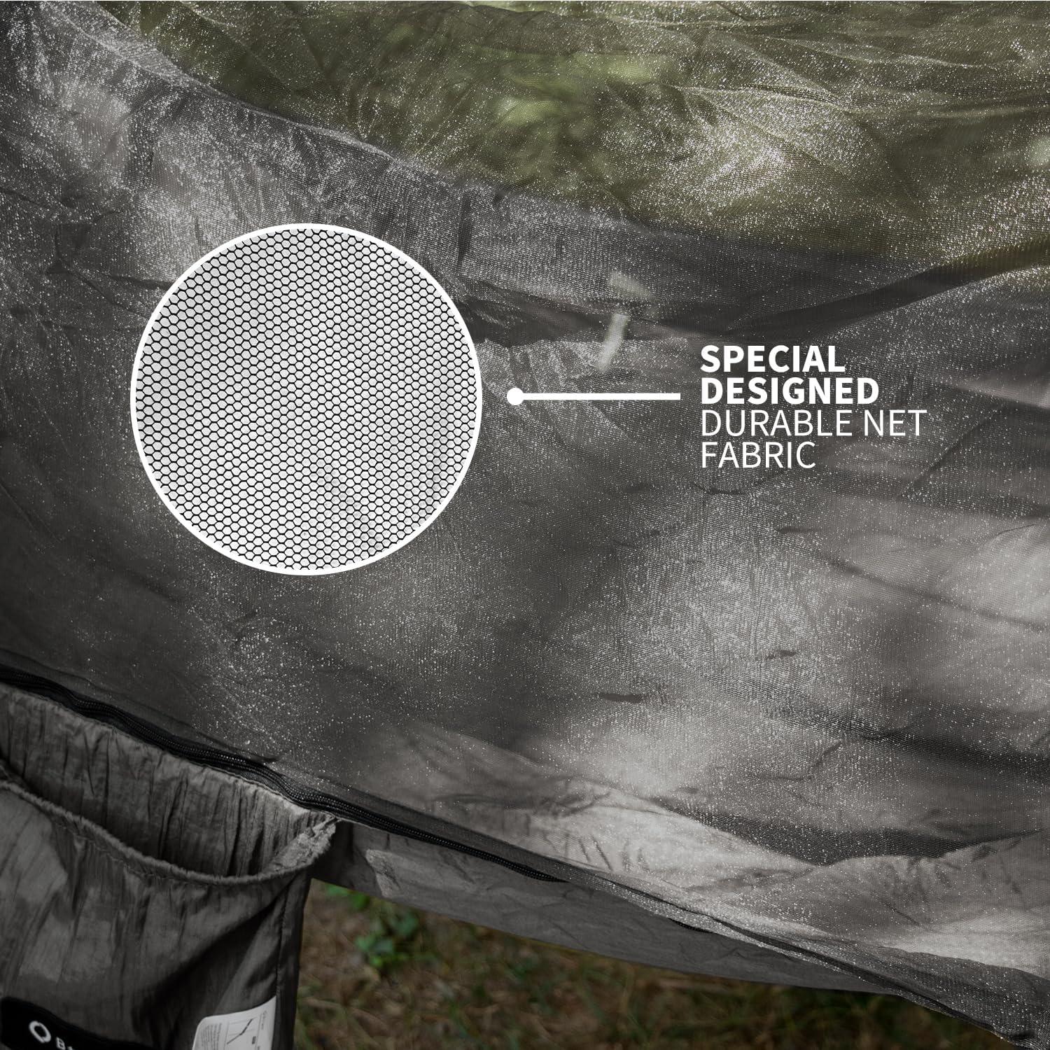 Hammock with Mosquito Net - Lightweight, Portable, 1 Person Hammock - for Camping, Hiking, Backpacking, Travel, a Festival, or The Beach