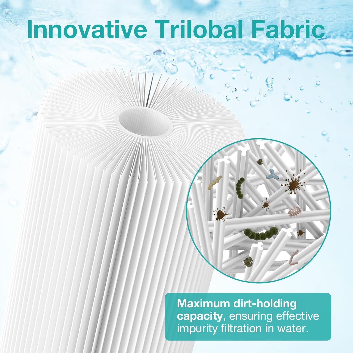 Filtro de Agua de Sedimento Plegado SimPure 10" x 4.5" 5 Micrones - Paquete de 4