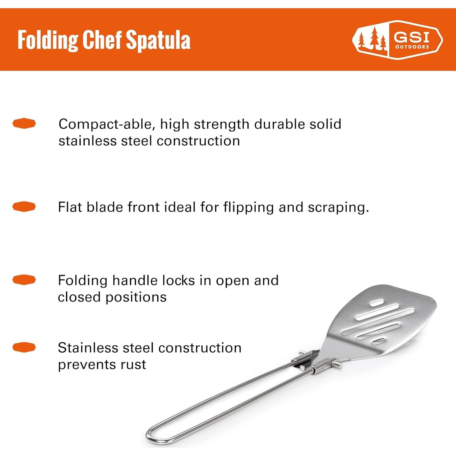 Espátula de Chef Plegable GSI Outdoors 64020 Acero Inoxidable