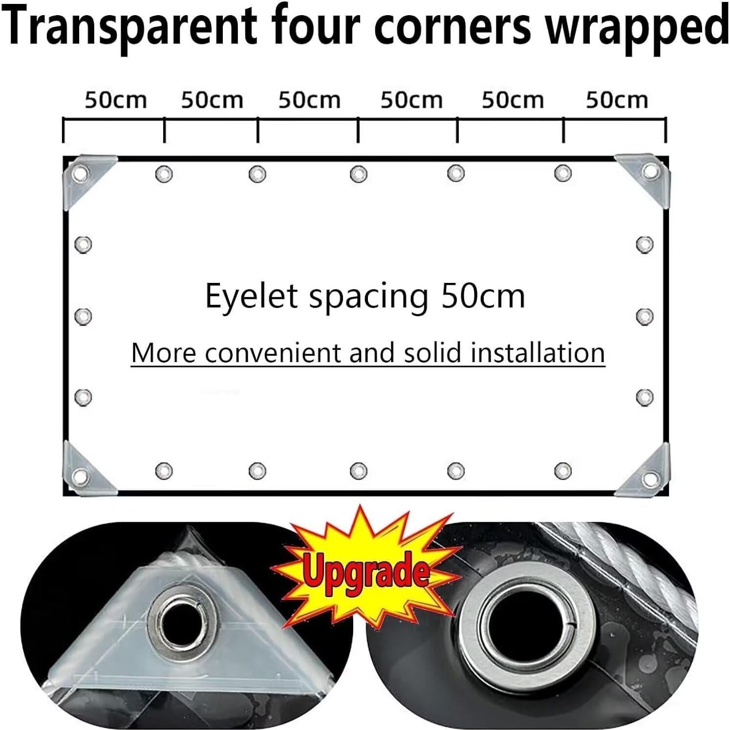 Lona Transparente 14 Mil PVC 0.91m x 1.83m Resistente al Desgarro