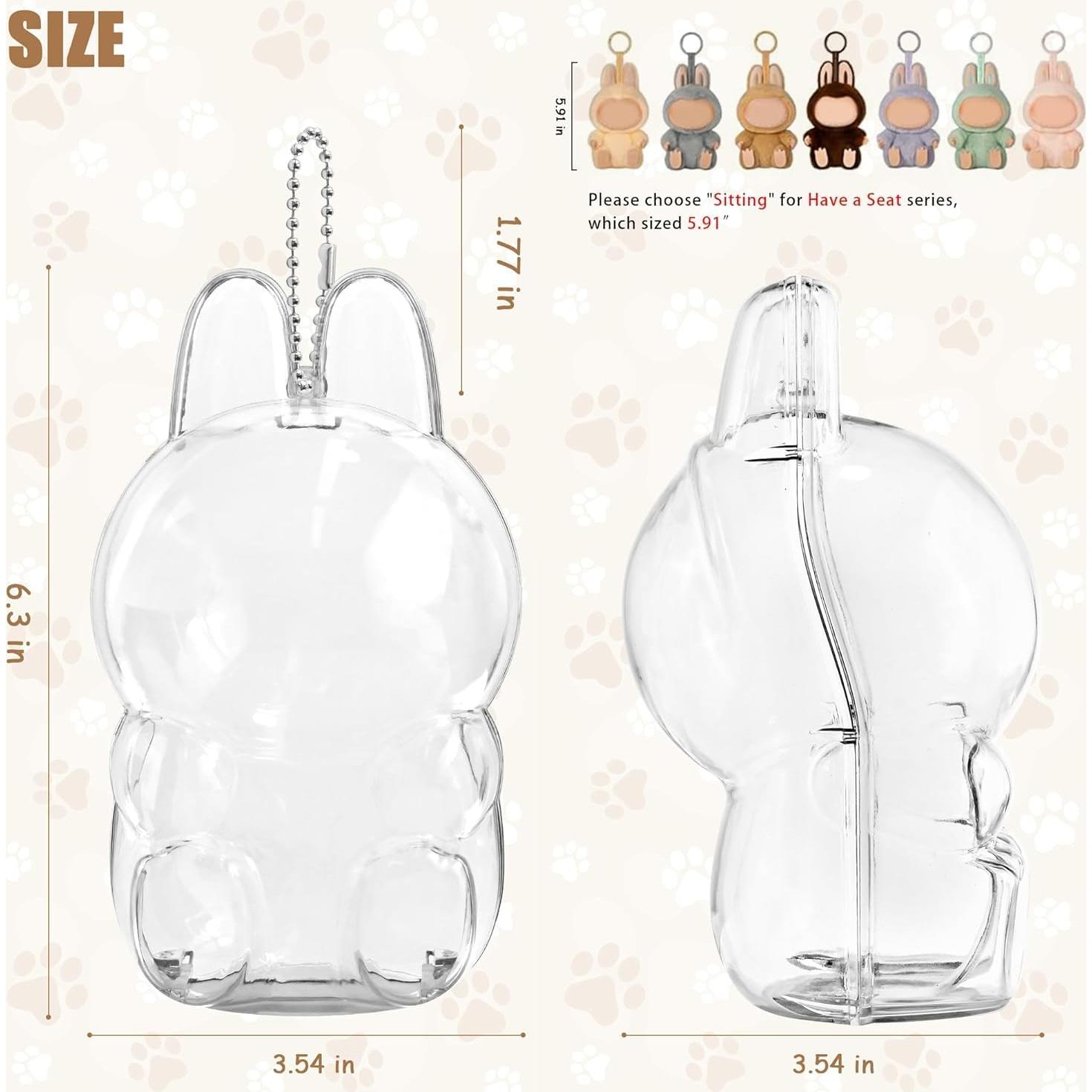 Caja de Exhibición Transparente Nasrpton para Figura Labubu