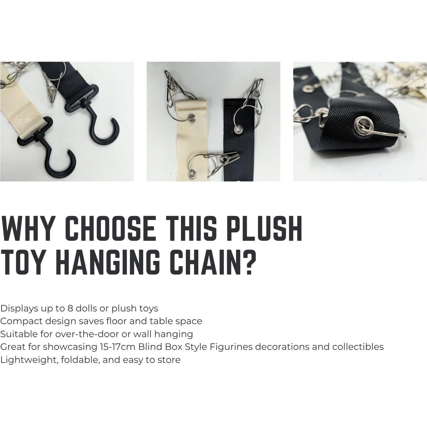 Correa de exhibición de juguetes de peluche Juglok 17cm 8 clips