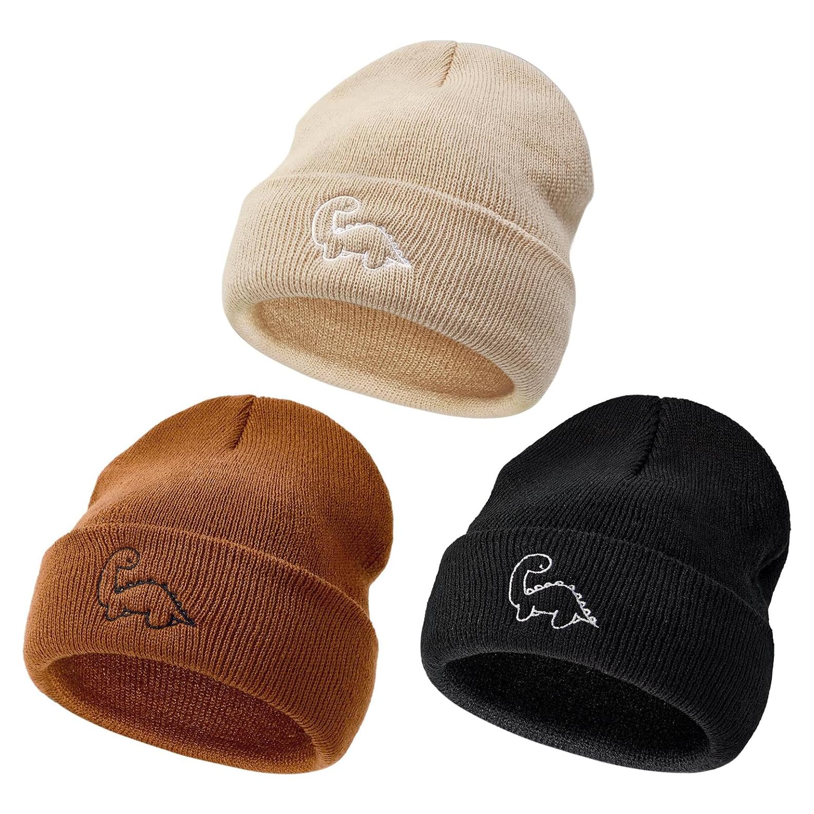 Gorra de Invierno Unisex Durio para Bebés 0-3 Años con Dinosaurio