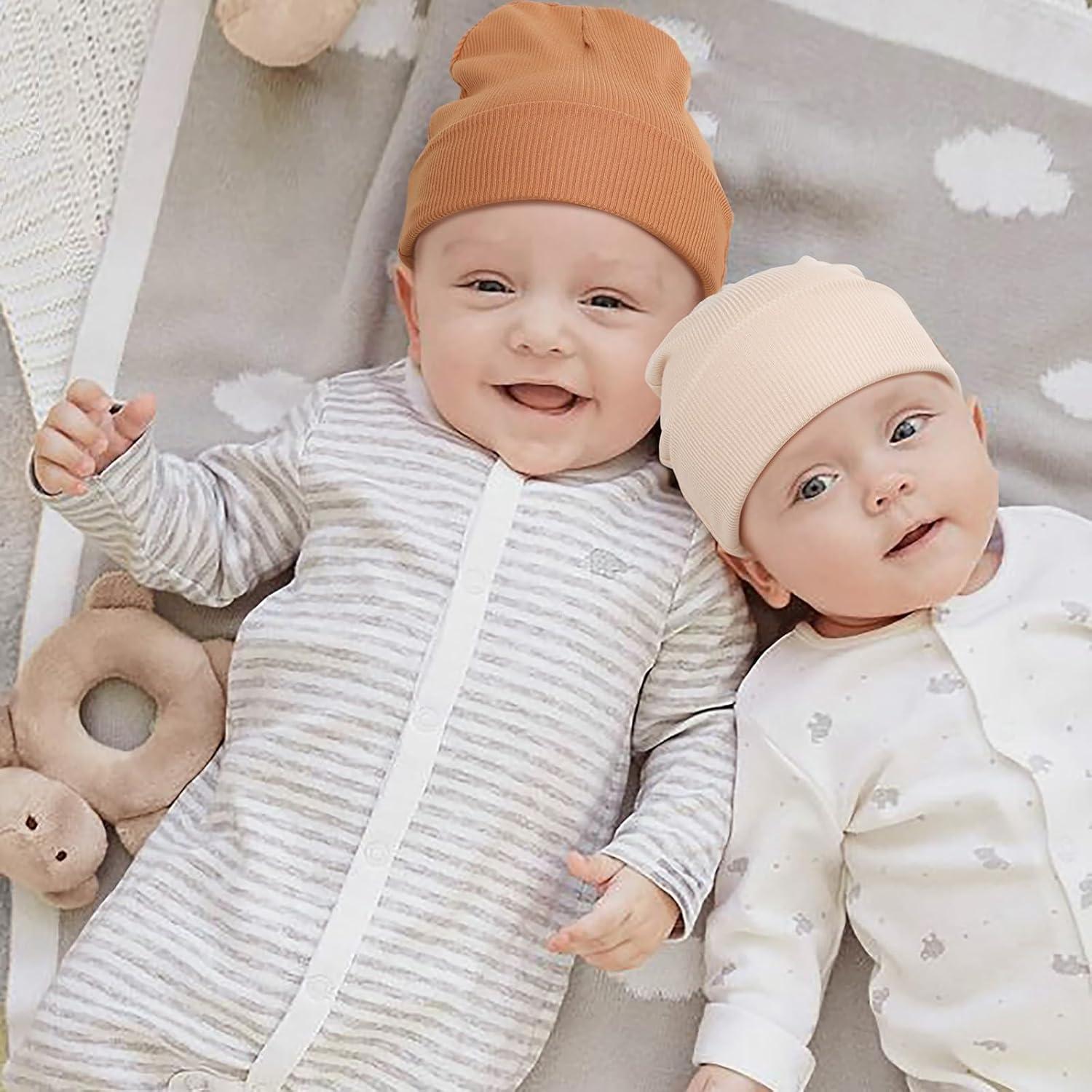 Set de 6 Gorras Beanie Suaves BQUBO para Bebés 0-24 Meses