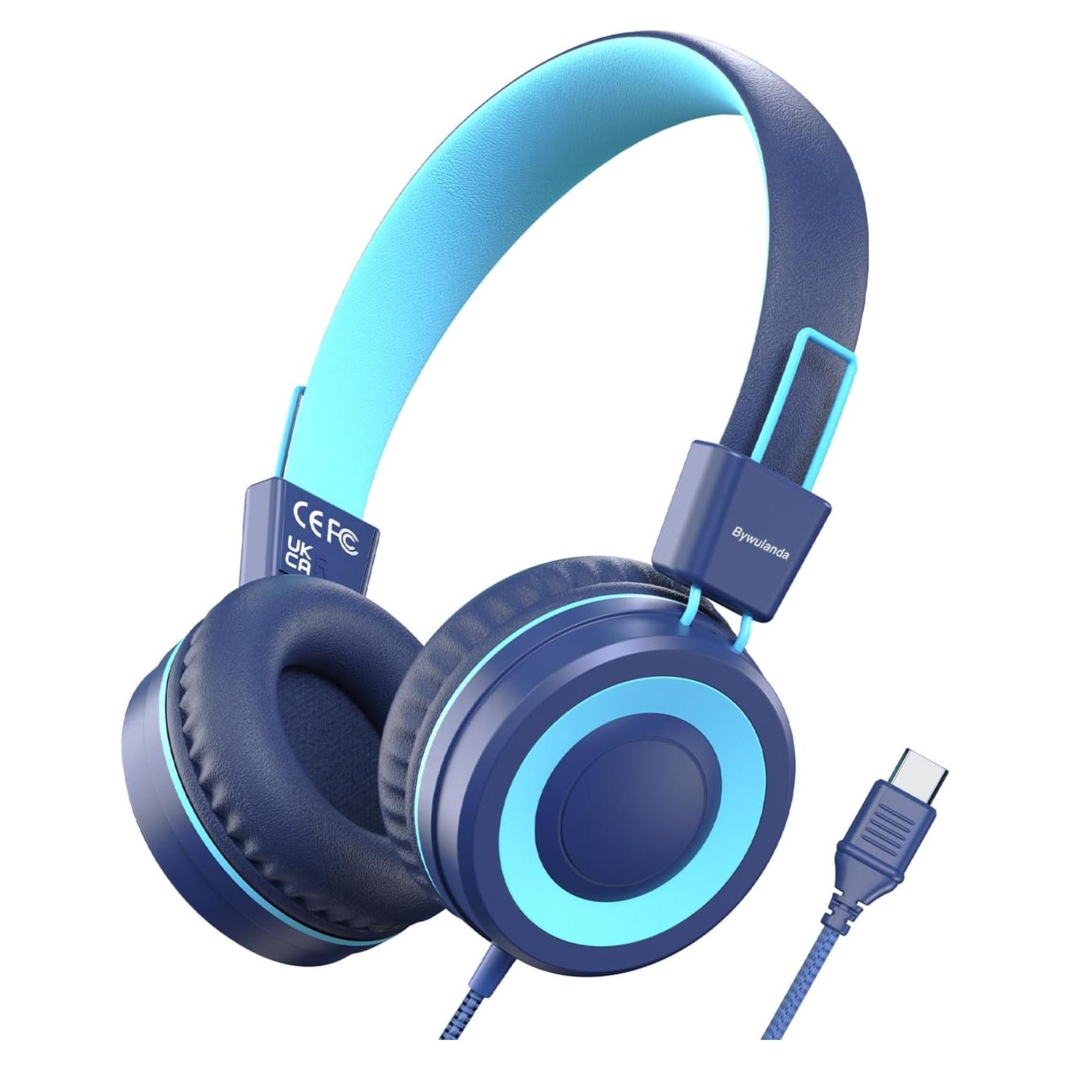 Auriculares USB Tipo C Bywulanda para Niños 94dB Plegables