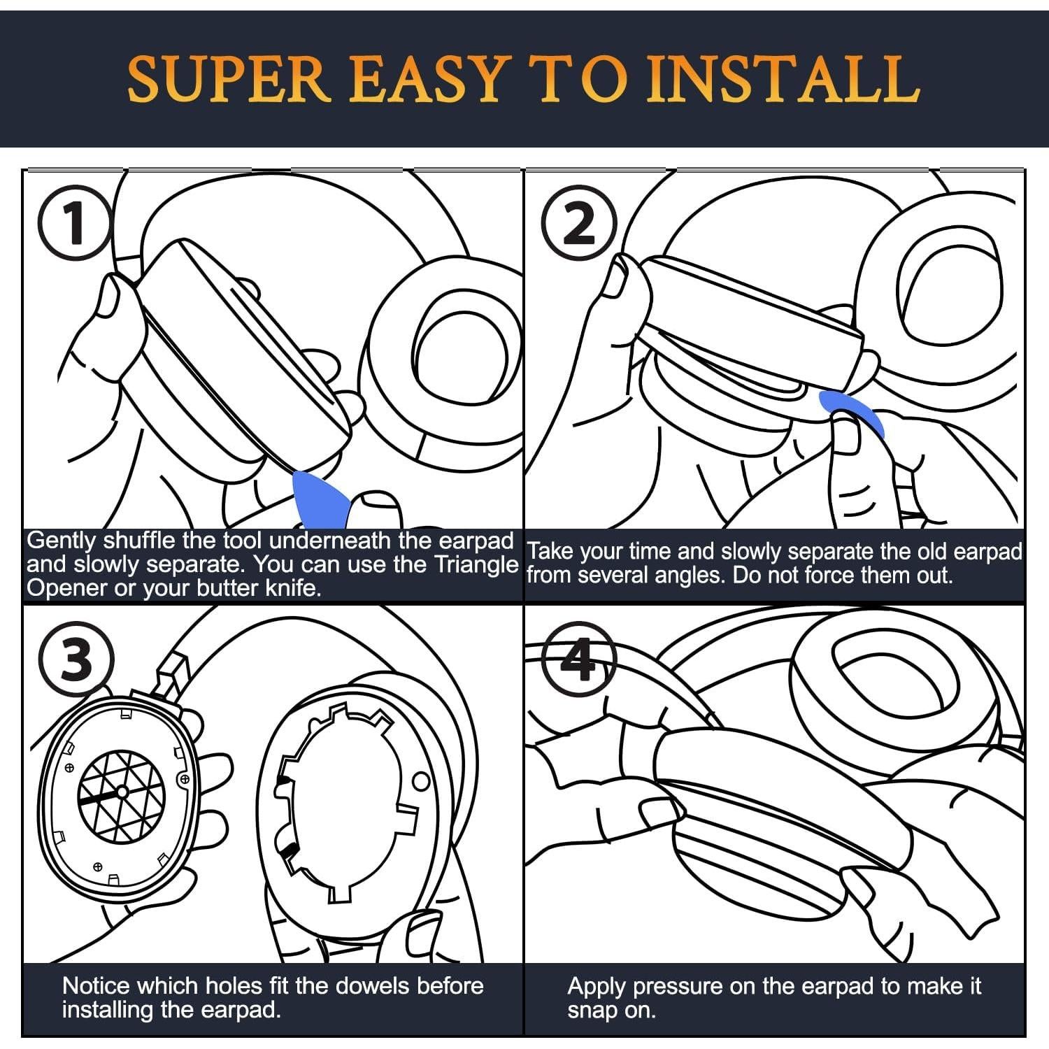 Almohadillas de Gel SOULWIT para Auriculares JBL Tune 700BT/710BT/720BT - Negro