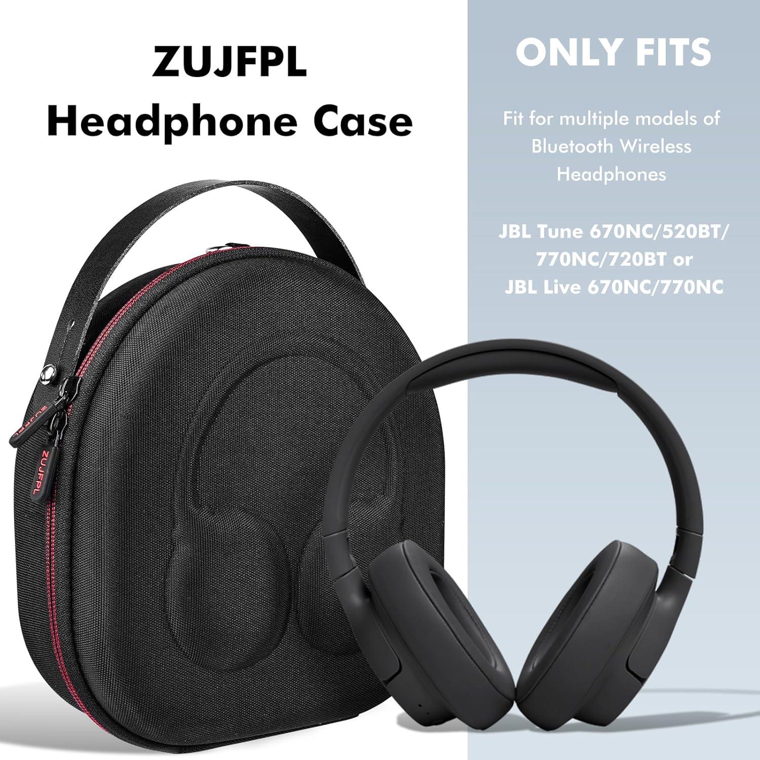 Funda Dura EVA para Auriculares JBL TUN 670NC y Live 670NC - Negro