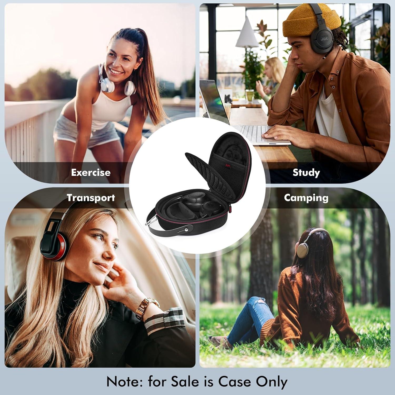 Funda Dura EVA para Auriculares JBL TUN 670NC y Live 670NC - Negro