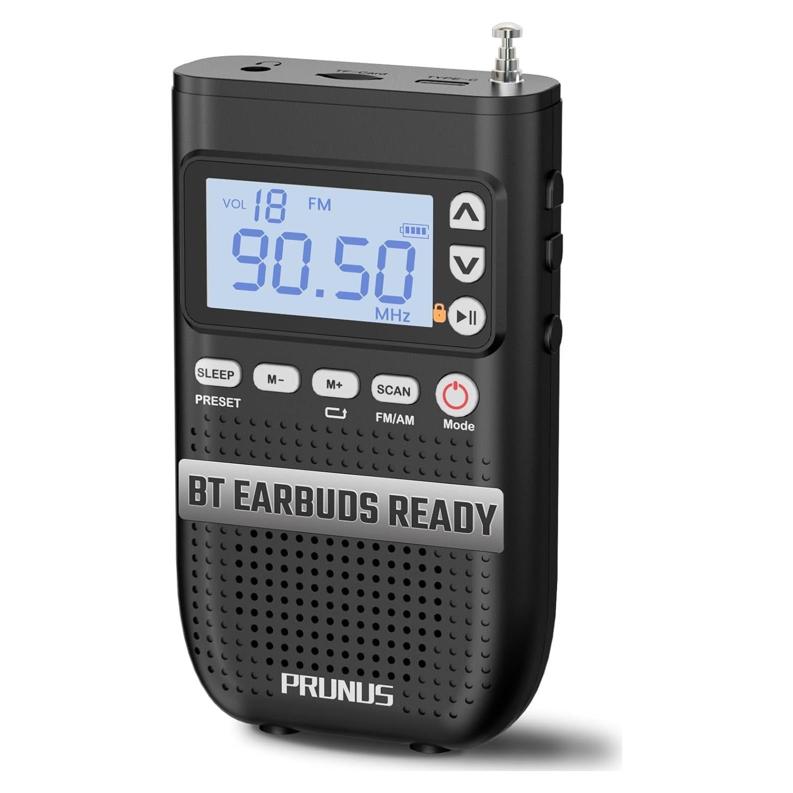 Radio Portátil PRUNUS J-618 AM FM Bluetooth 2000mAh