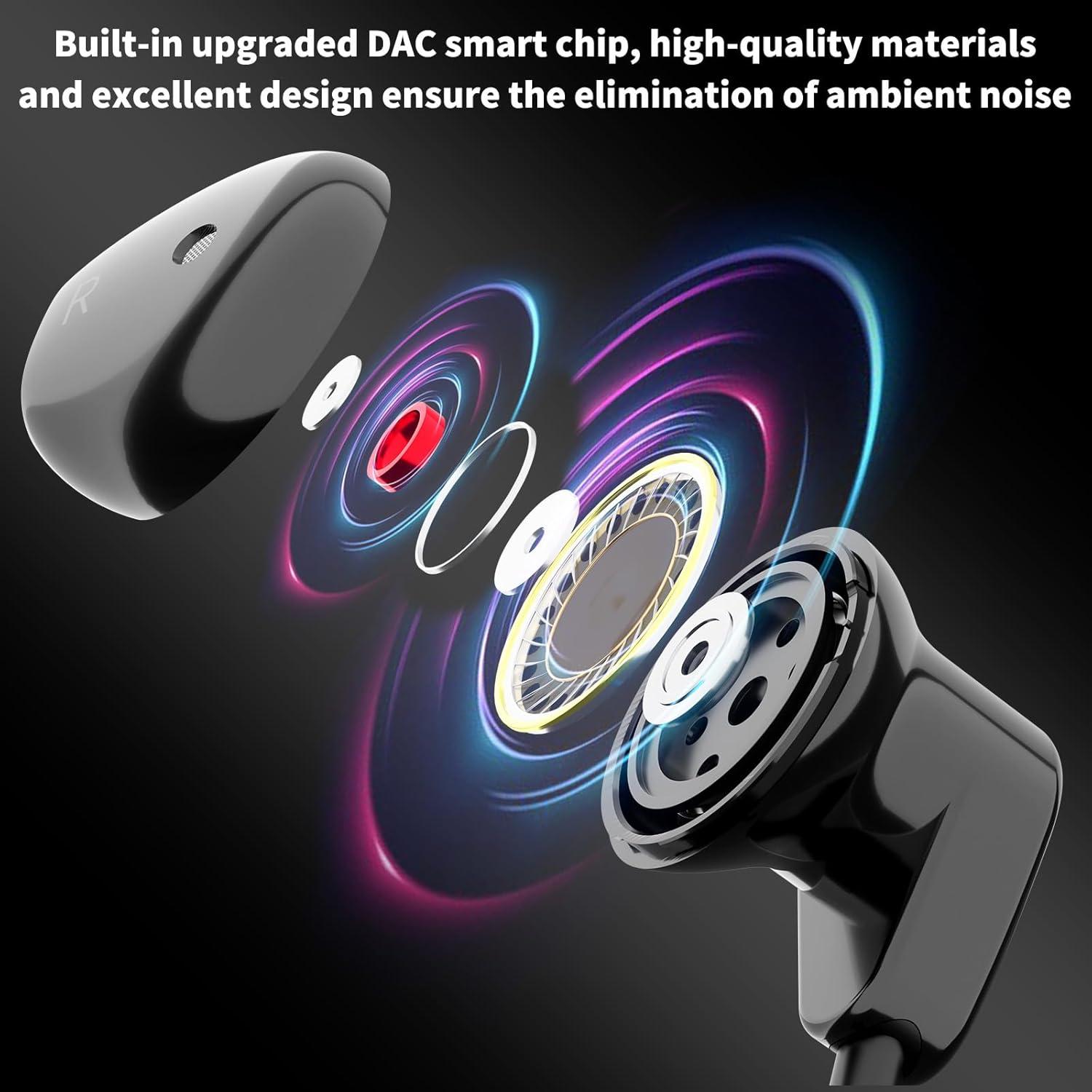 Auriculares con cable ASKUBSKU 3.5mm con micrófono y control