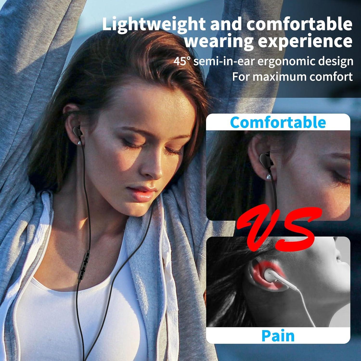 Auriculares con cable ASKUBSKU 3.5mm con micrófono y control