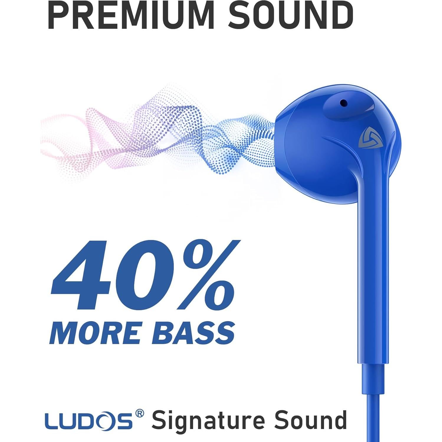 Auriculares con Cable LUDOS ZENITH 3.5mm Azul - Sonido Nítido