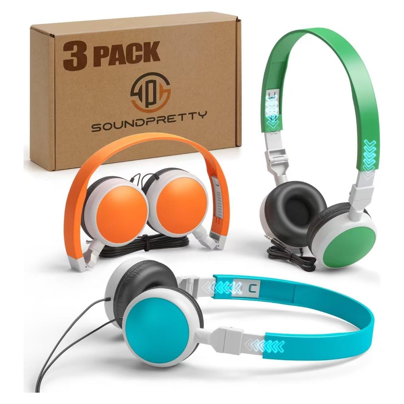 Paquete de 3 Auriculares Escolares SP SOUNDPRETTY 85dB