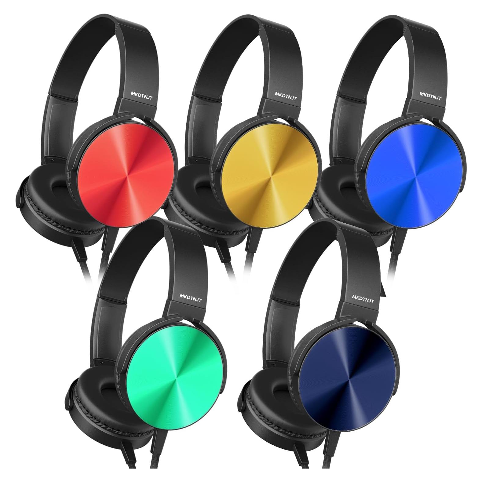 Auriculares para Niños MKDTNJT HTC004 - Paquete de 5 Colores