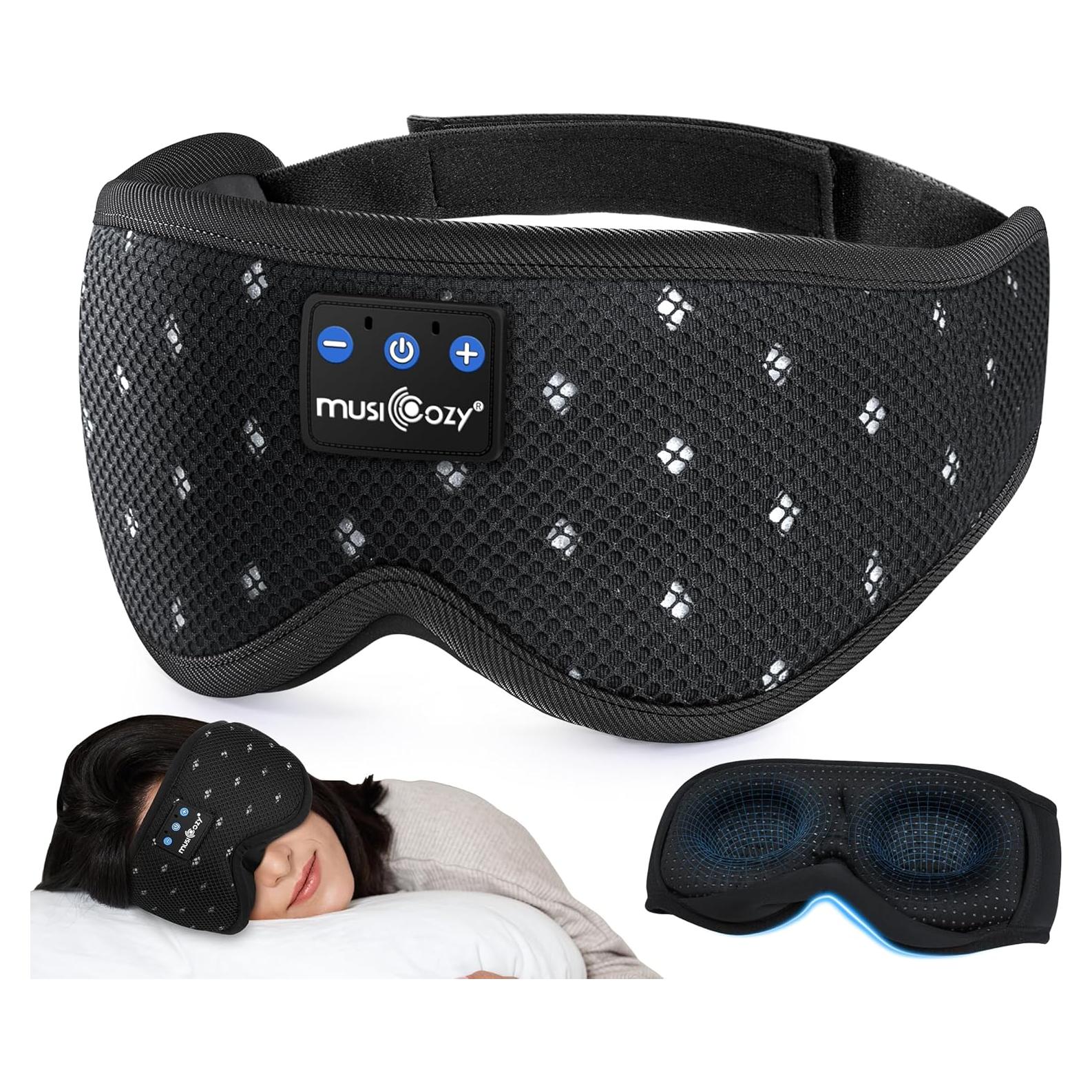 MUSICOZY Máscara Bluetooth 5.4 con Auriculares para Dormir