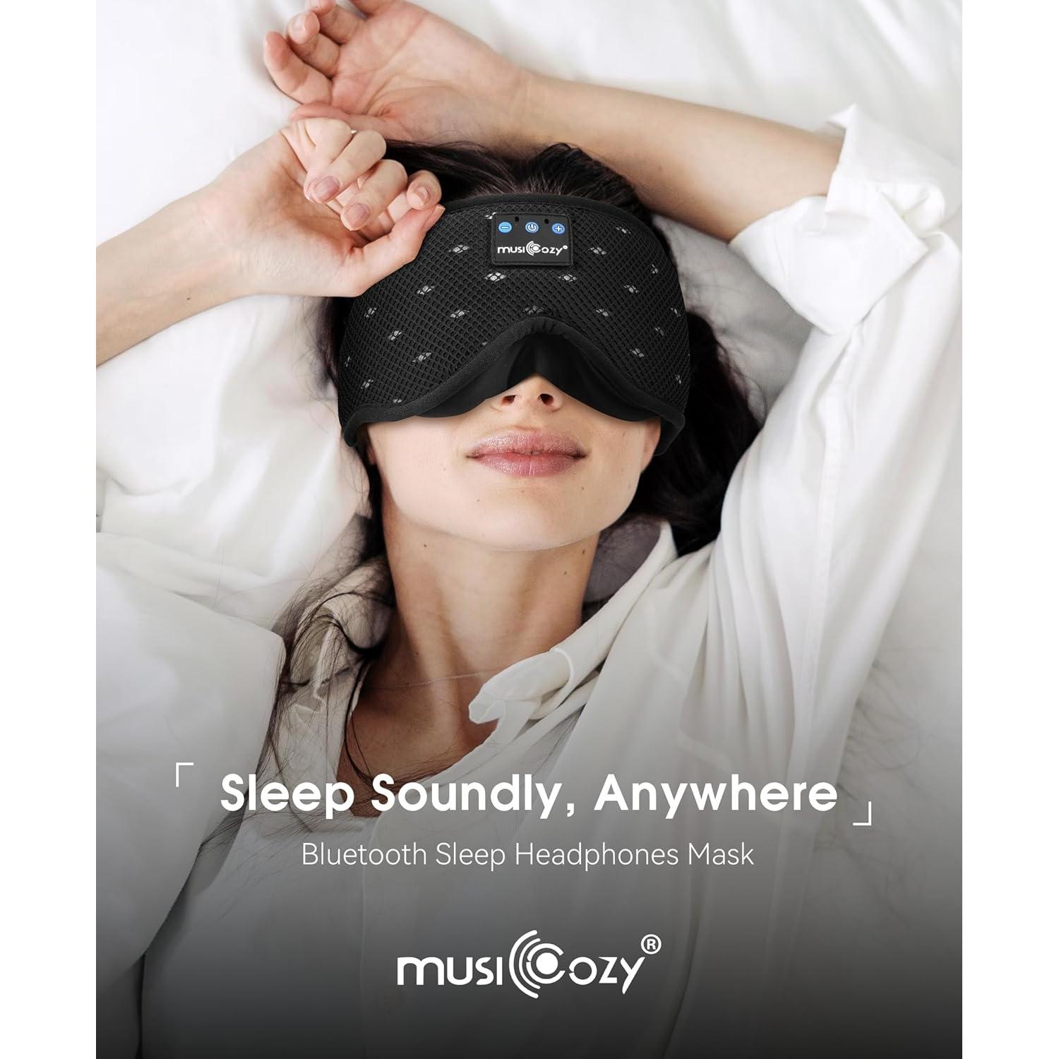 MUSICOZY Máscara Bluetooth 5.4 con Auriculares para Dormir