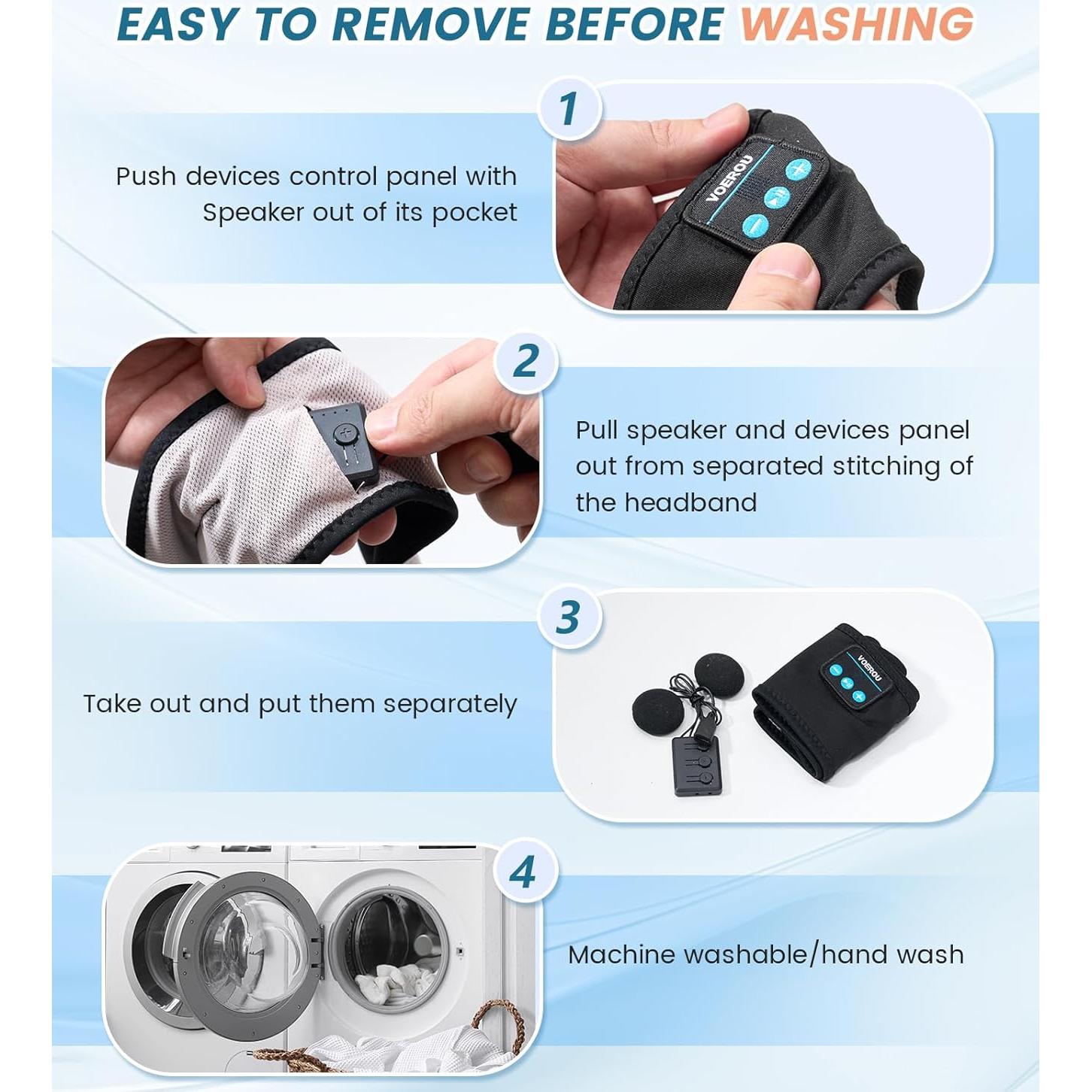 Auriculares para dormir Voerou Bluetooth 5.4 diadema deportiva