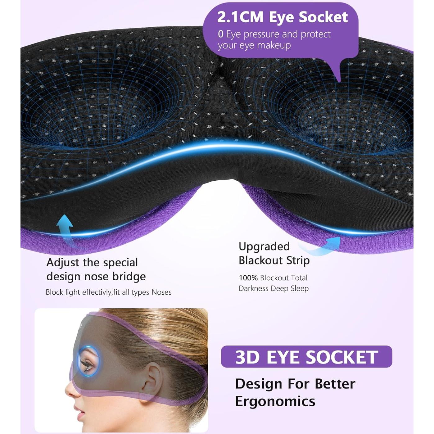 Máscara de Sueño Bluetooth 5.4 LC-dolida 3D Ajustable