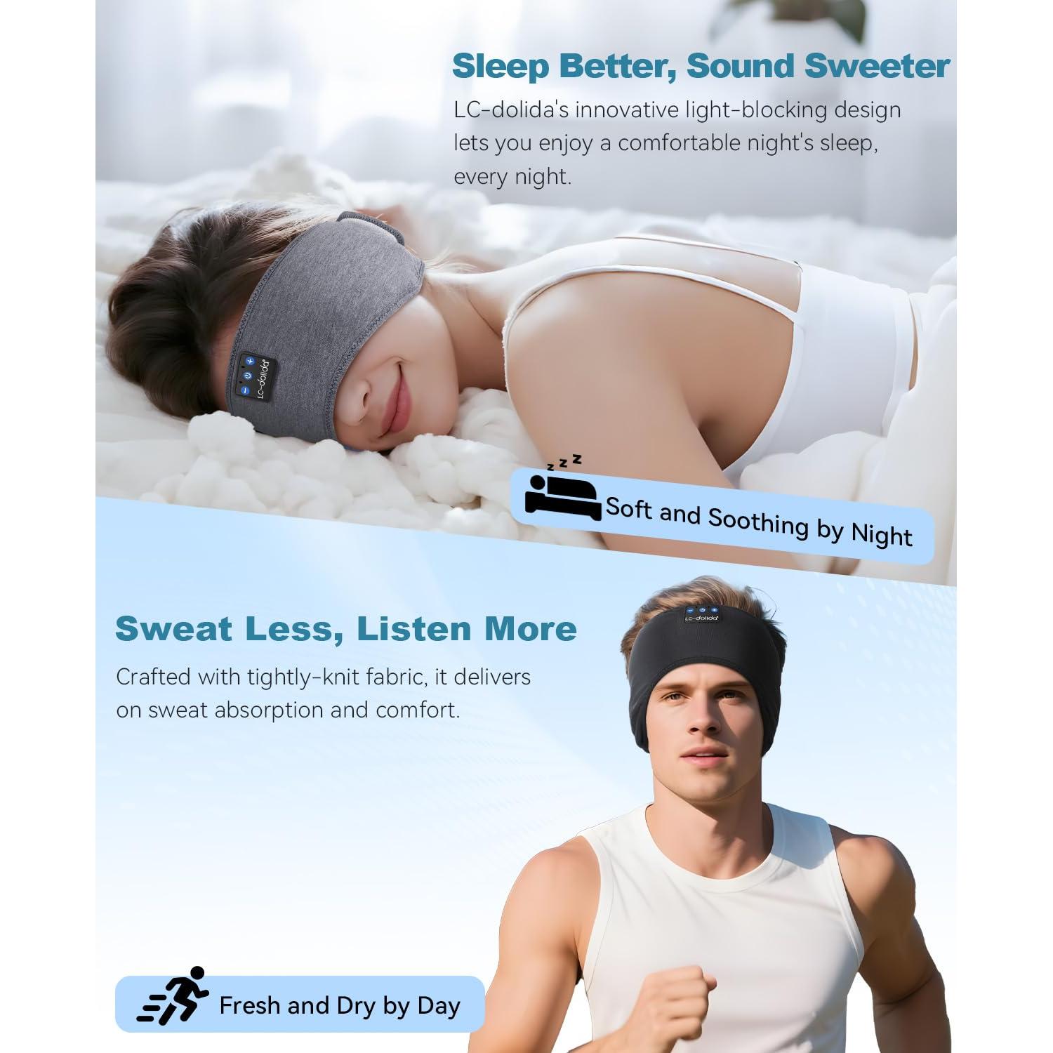 Auriculares para dormir Bluetooth LC-dolida 2-Pack Diadema