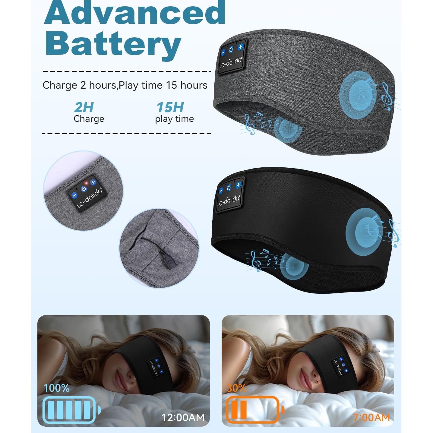 Auriculares para dormir Bluetooth LC-dolida 2-Pack Diadema