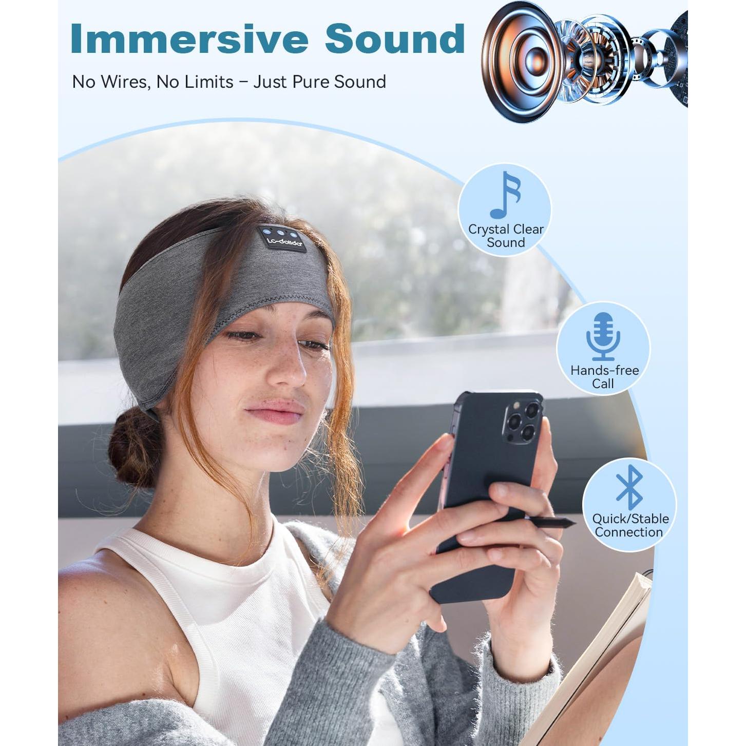 Auriculares para dormir Bluetooth LC-dolida 2-Pack Diadema