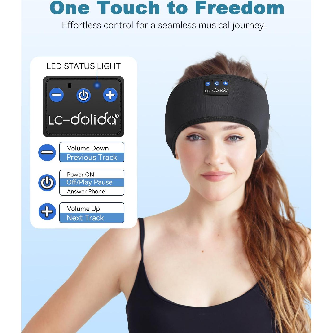 Auriculares para dormir Bluetooth LC-dolida 2-Pack Diadema