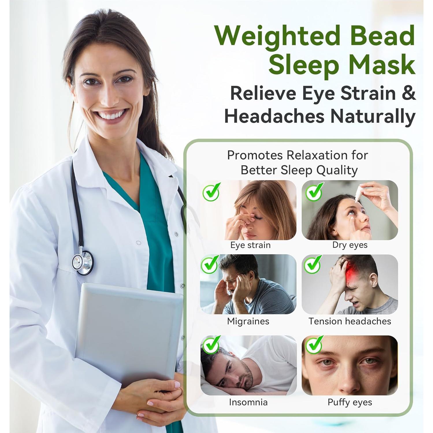 Máscara de Sueño Bluetooth LC-dolida con Peso 3D Negra