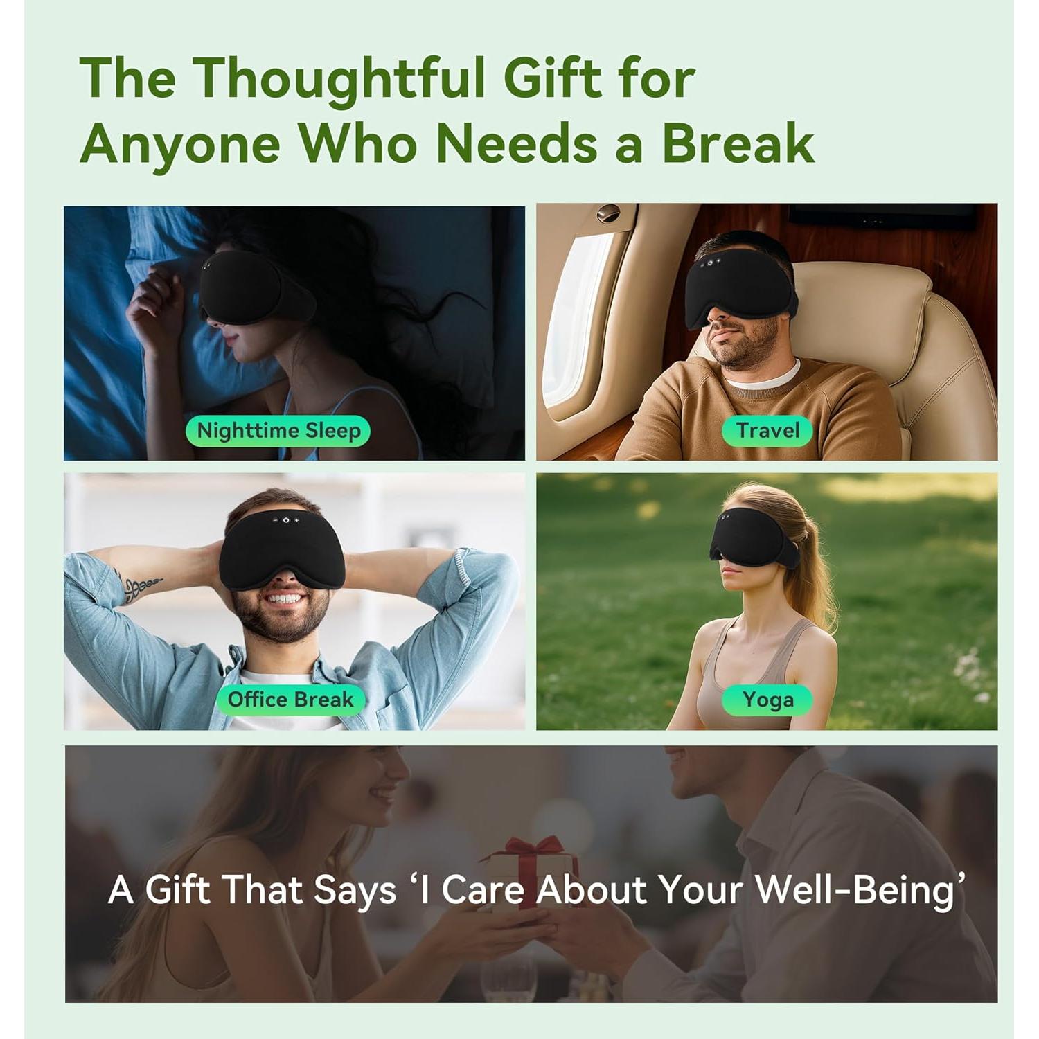 Máscara de Sueño Bluetooth LC-dolida con Peso 3D Negra