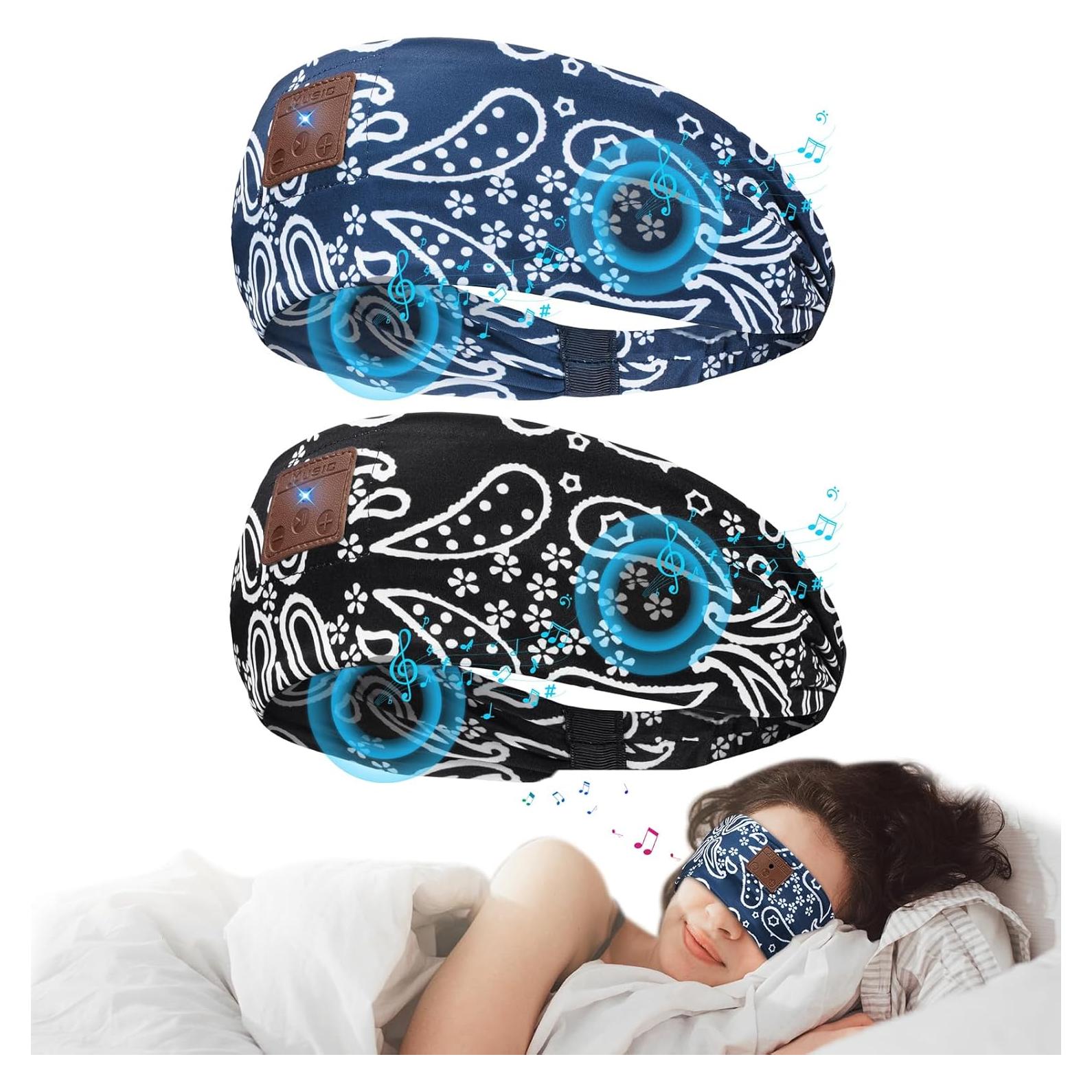 Auriculares para dormir Bluetooth BULYPAZY 2-Pack - Negro y Azul