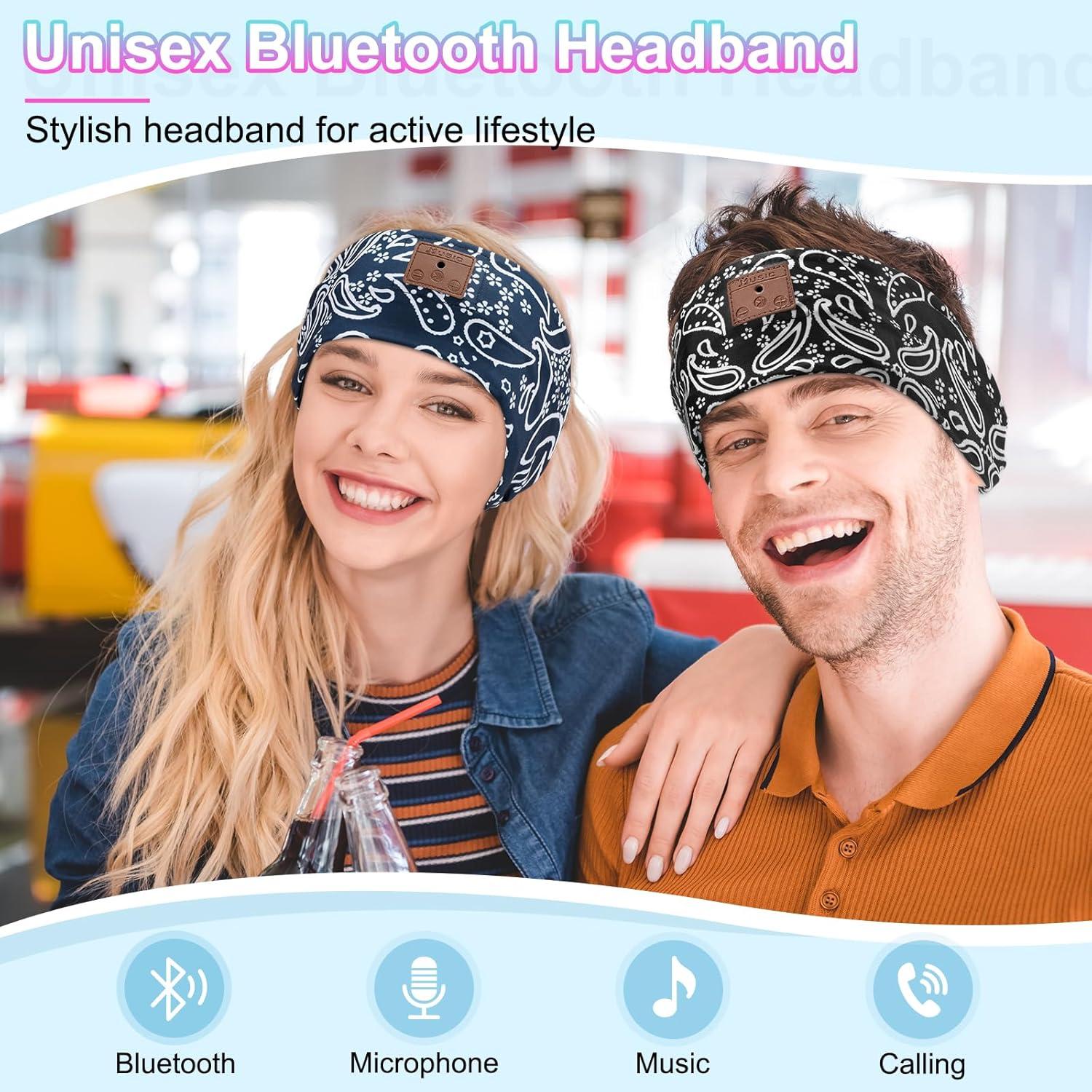 Auriculares para dormir Bluetooth BULYPAZY 2-Pack - Negro y Azul